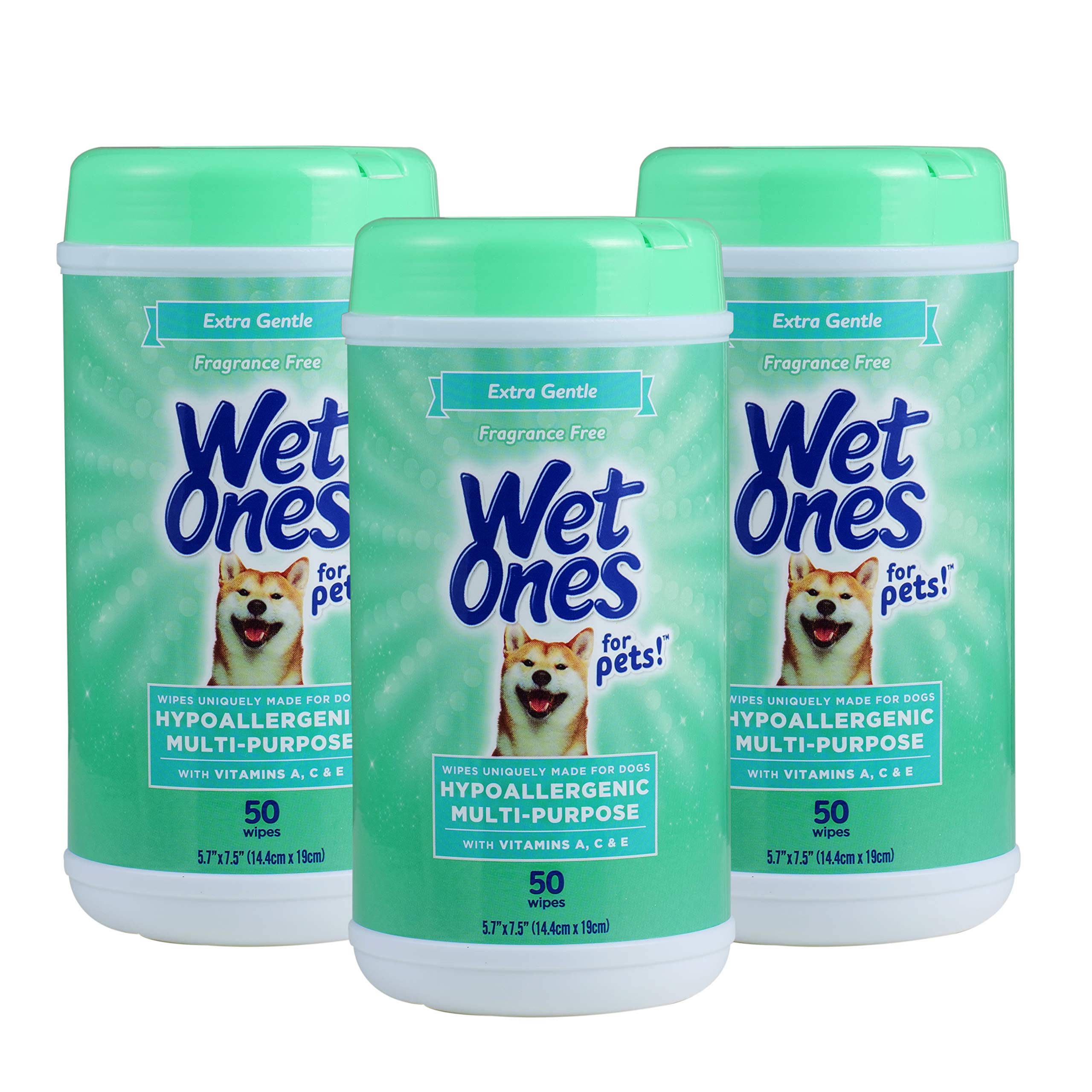 Wet Ones For Pets Multi-Purpose Dog Wipes With Vitamins A, C & E | Fragrance-Free Dog Wipes For All Dogs Wipes Multipurpose | 50