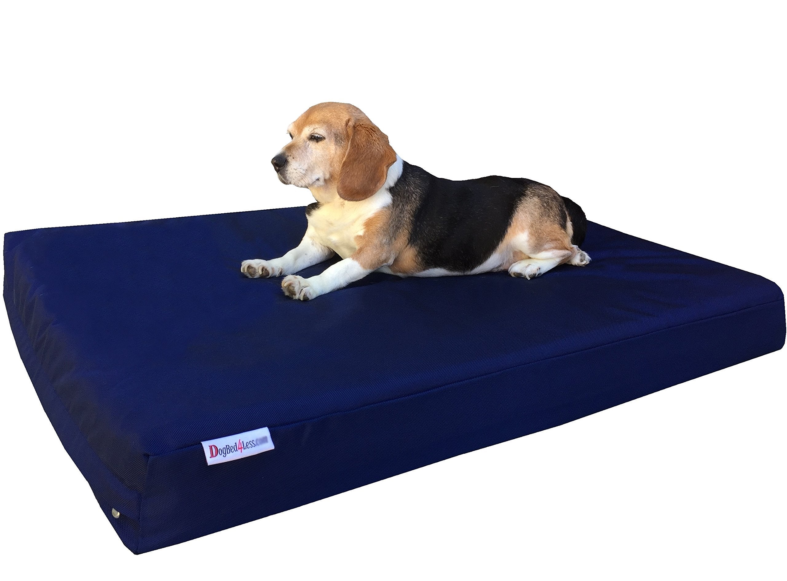 Dogbed4Less Medium Large Orthopedic Dog Bed With Memory Foam For Pet, Waterproof Liner With Strong Nylon Blue External Cover, 37