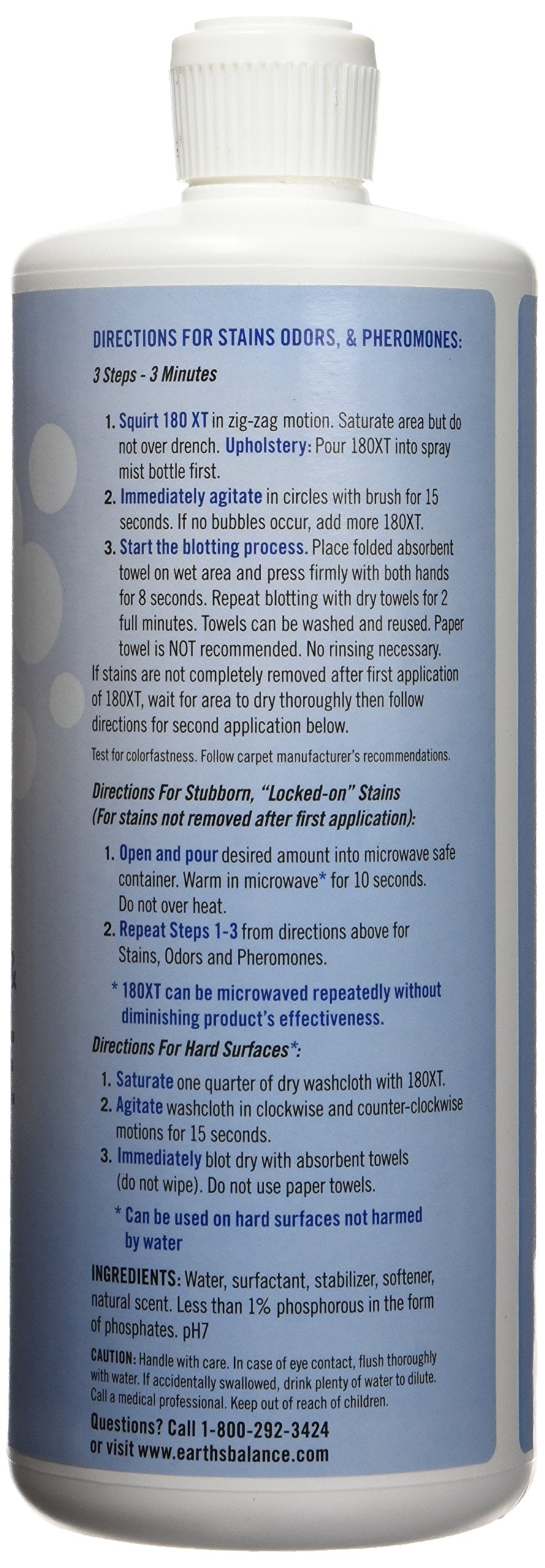 Earths Balance 180XT Stain and Odor Remover, 32-Ounce