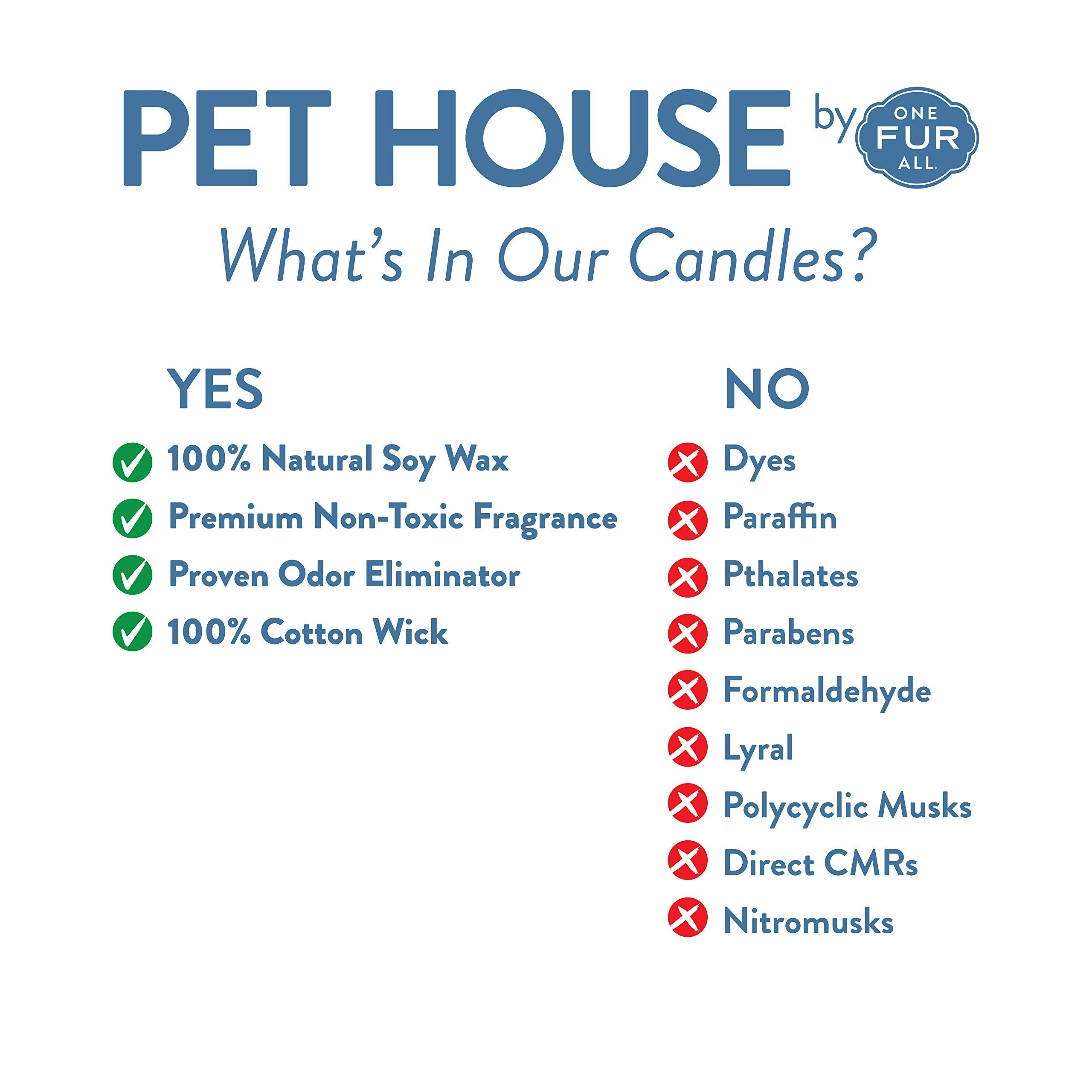 One Fur All Pet House Mini Candle Set, Pack Of 3 - Lavender Green Tea - Pet Odor Eliminator Candle, Burn Time - 10-12 Hours Pet Candle, Non-Toxic, Ideal For Smaller Spaces