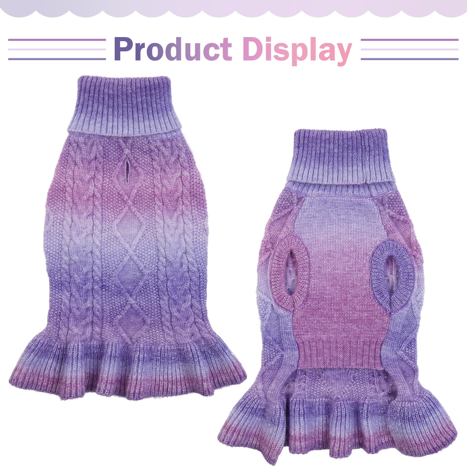 Qbleev Dog Sweaters For Medium Dogs, Dog Sweater Dress Pullover Dog Christmas Sweaters Puppy Sweaters Knitwear Cable Pet Sweater