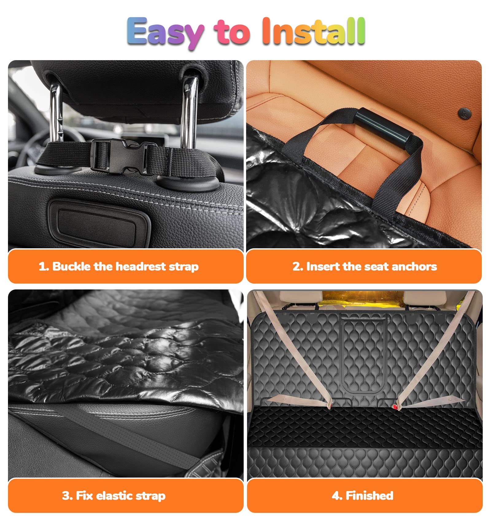 URPOWER Dog Car Seat Cover for Back Seat - Waterproof Bench Seat Cover Fits Middle Armrest for Cars, SUVs & Small Trucks, Nonsli