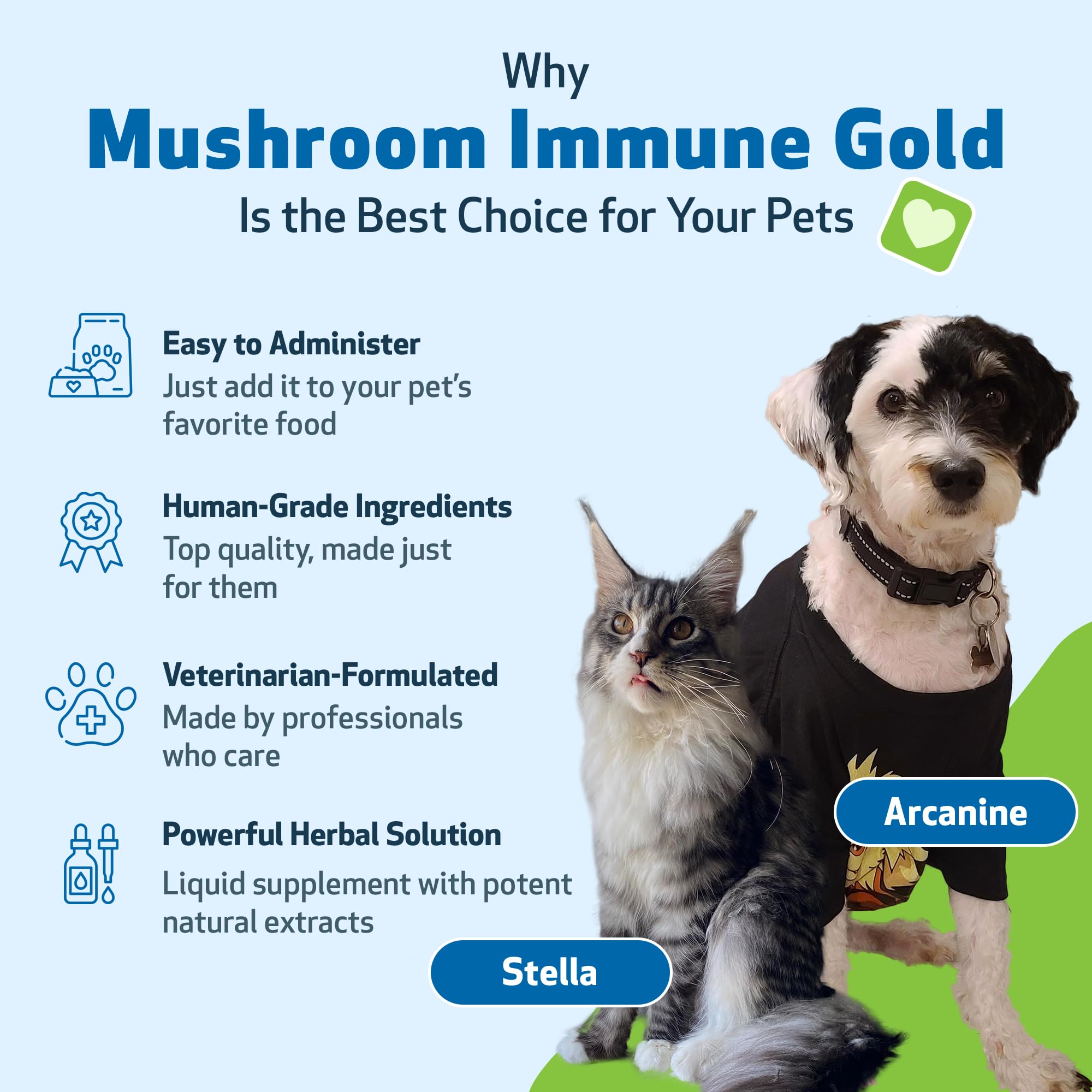 Pet Wellbeing - Mushroom Immune Gold - Natural Alternative Immune Support for Dogs and Cats - 8oz (237ml).