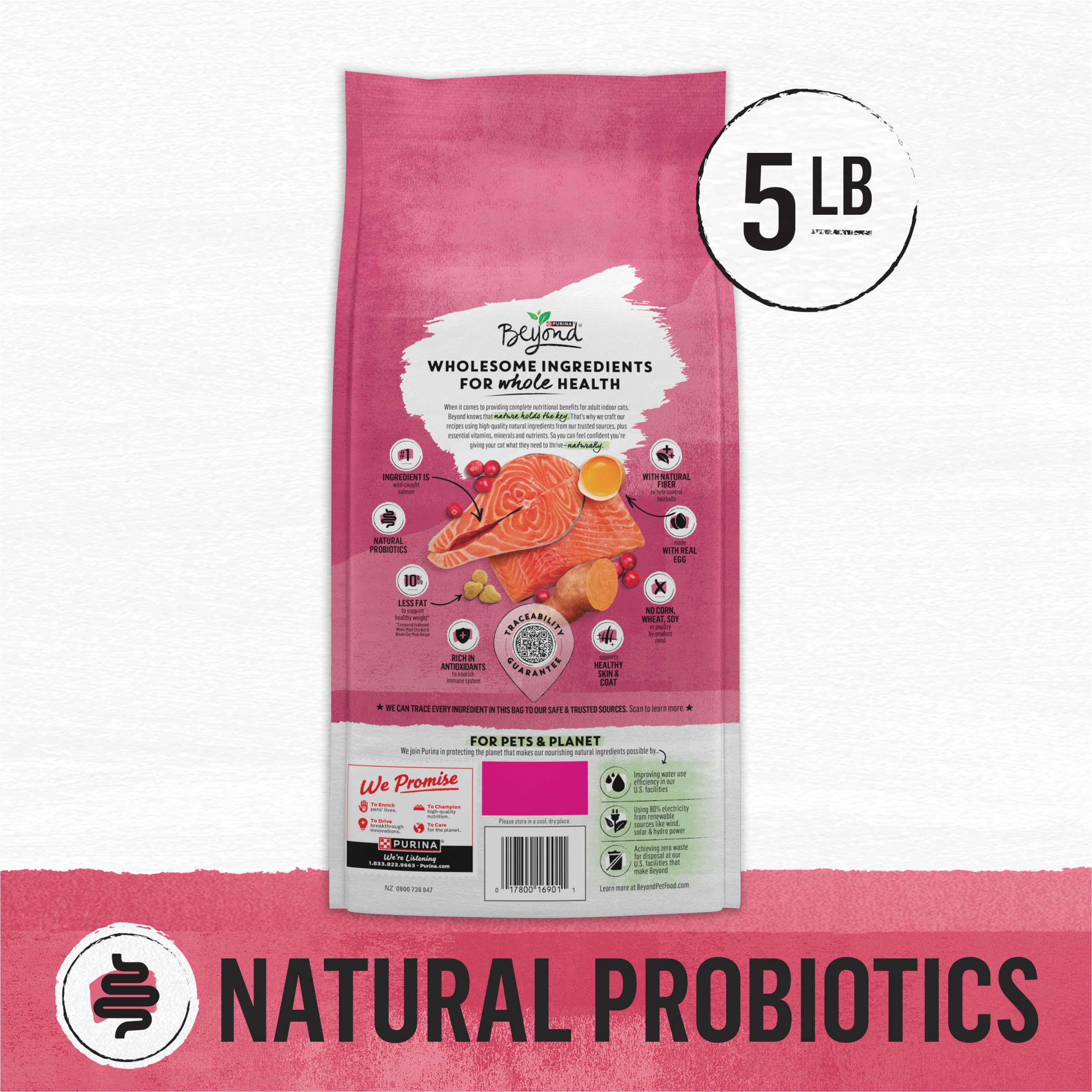 Purina Beyond Grain Free, Natural Dry Cat Food, Simply Indoor Salmon, Egg & Sweet Potato Recipe - 5 lb. Bag