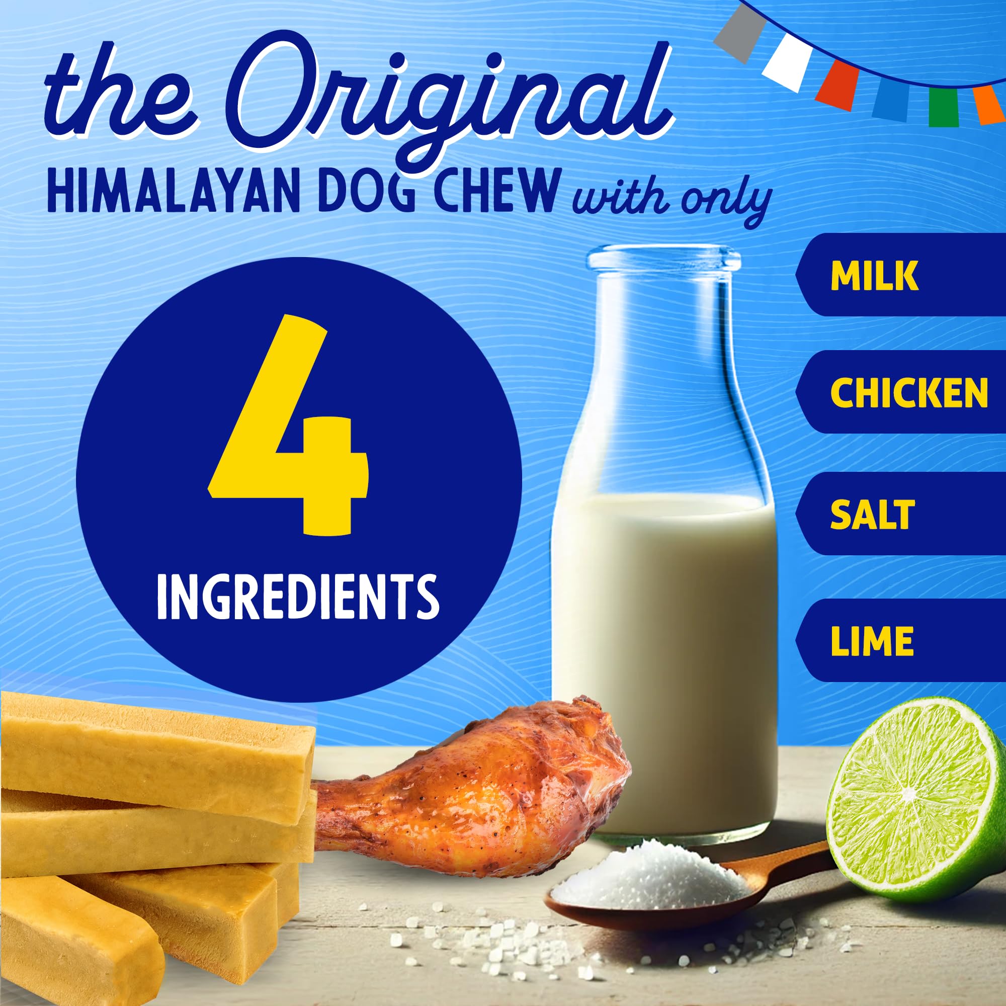 Himalayan Dog Chew Original Yak Cheese Chew, Chicken, 1 X-Large Stick, 5.3 oz, Gluten Free, Healthy Treats, Grain & Lactose Free