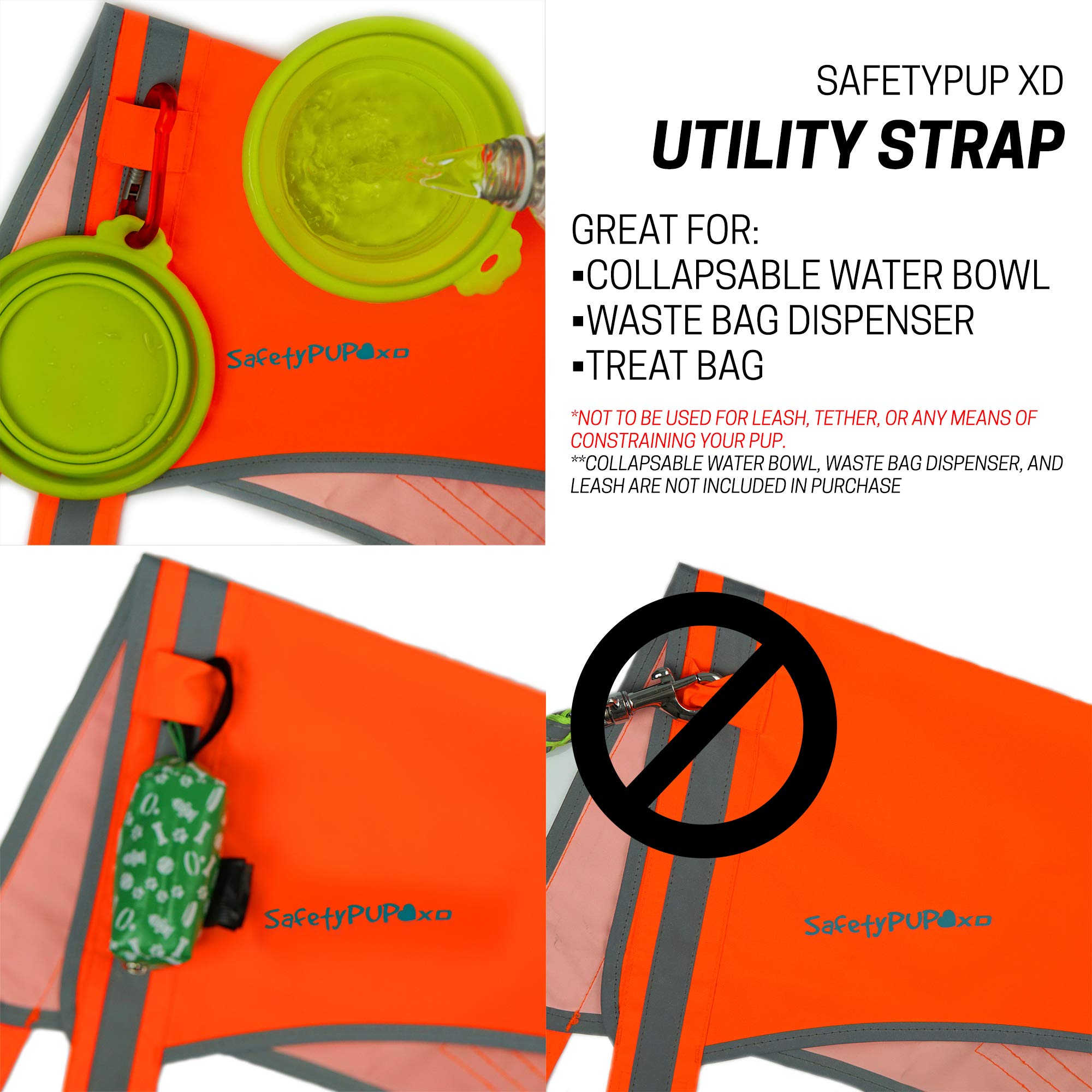 Safetypup Xd Lite Dog Vest. Coverage To Mid Back. Reflective Hi Visibility Blaze Orange Fluorescent Fabric Helps To Keep Them In