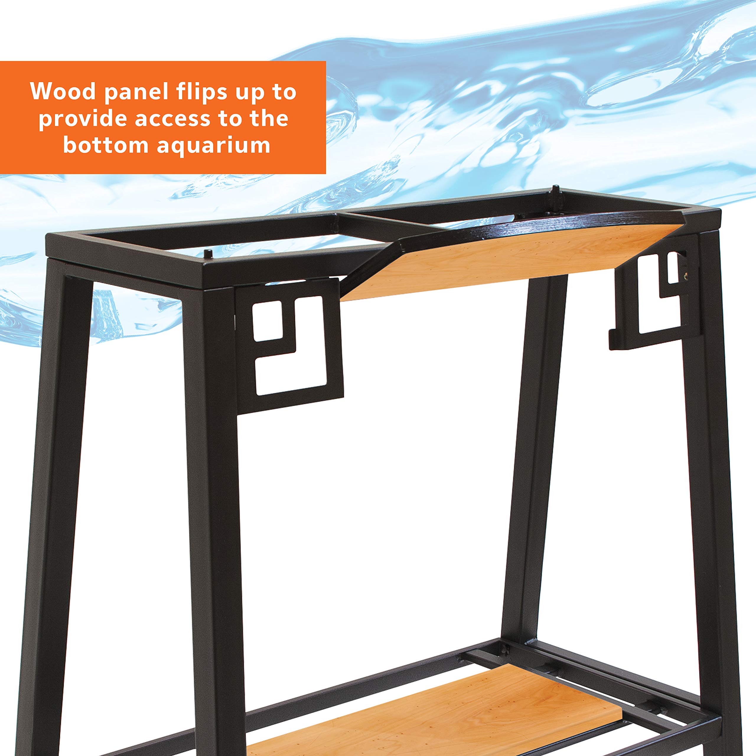 Aqueon Metal 20 Gallon Long/29 Gallon High Fish Tank Aquarium Stand, 30' L X 12' W X 28.25' H