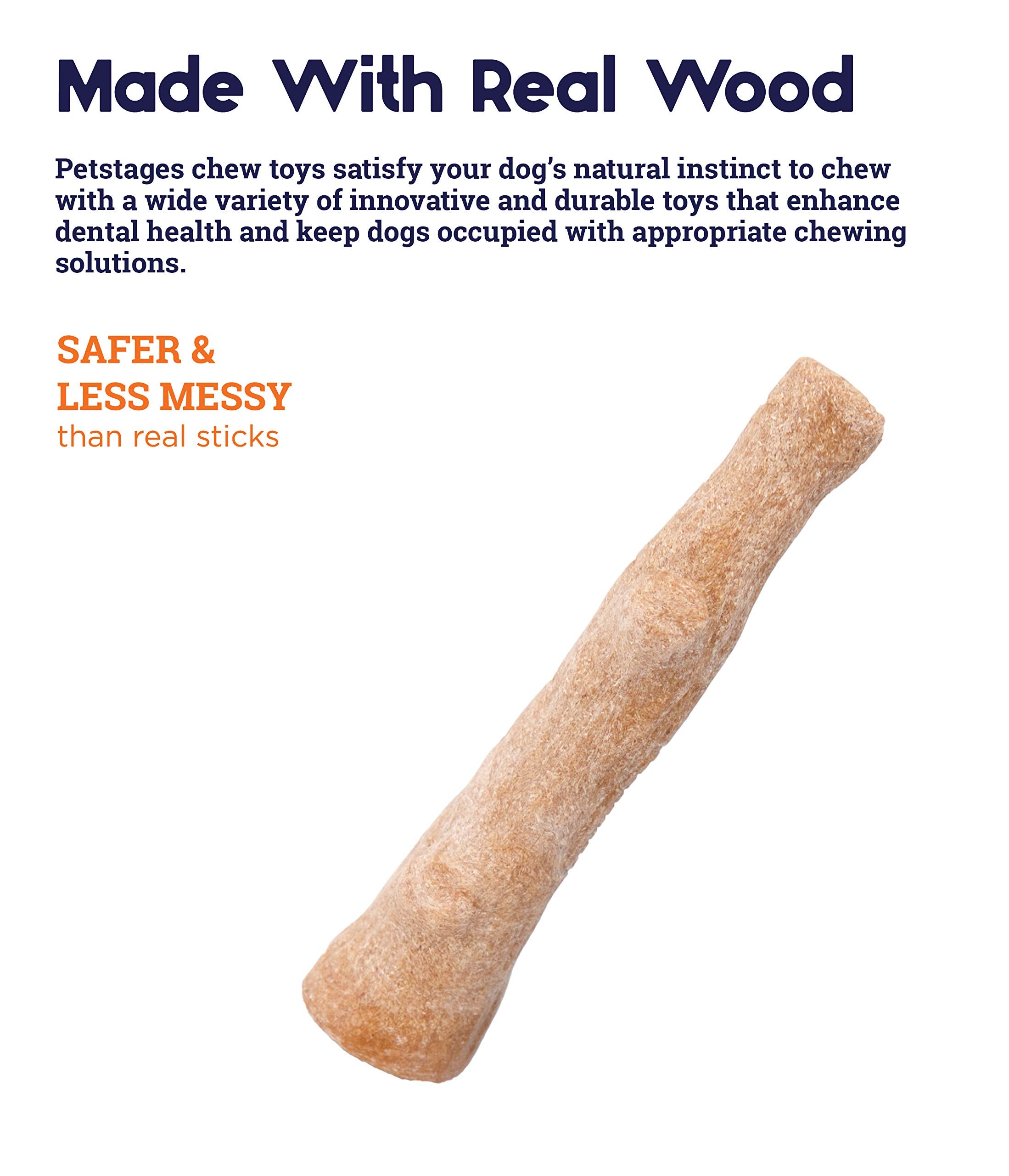 Petstages Dogwood Puppy Durable Dog Chew Toys, Real Wood & Teething Bone, 2-Pack, Small