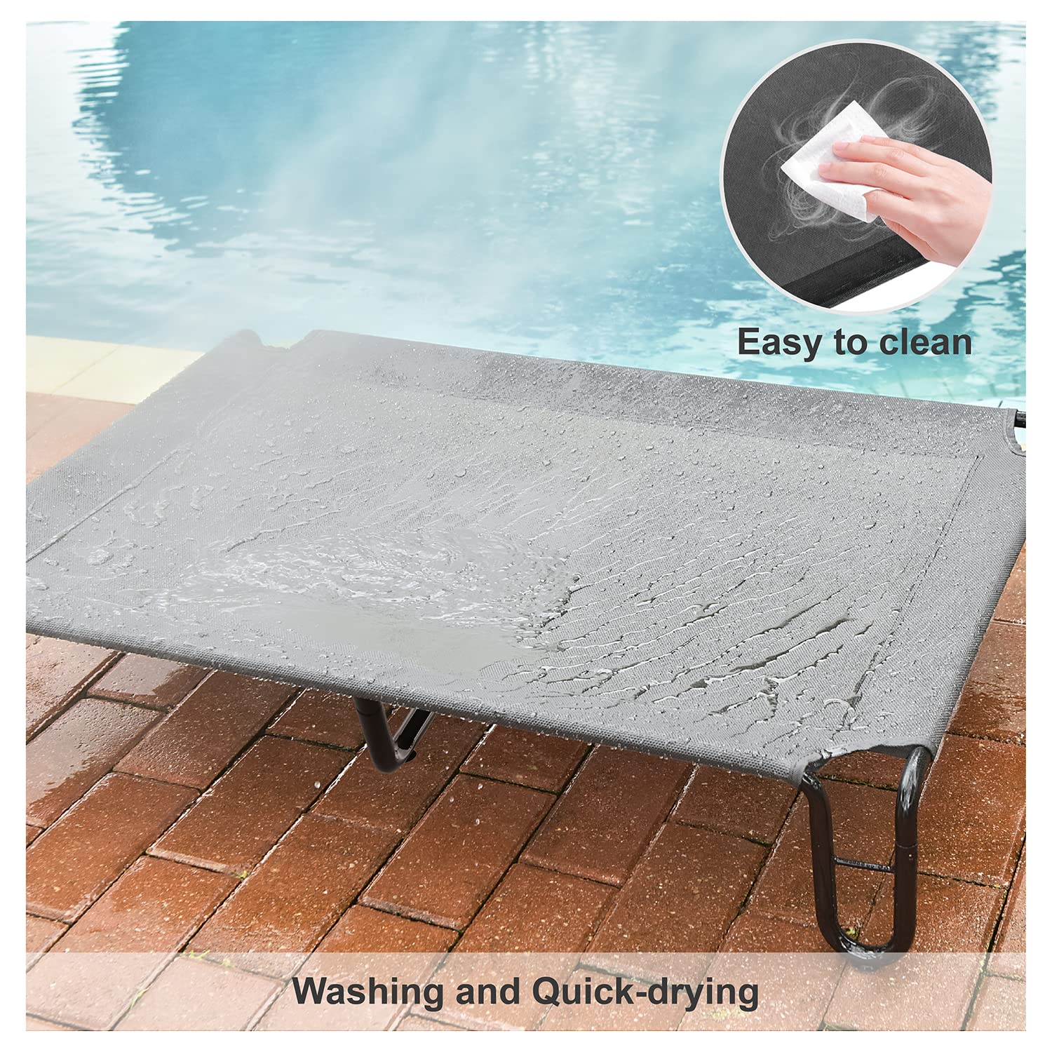 Pettycare Elevated Outdoor Dog Bed - Dog Cots Beds For Large Dogs Xl, Waterproof Raised Dog Bed Easy To Assemble, Cooling Elevat