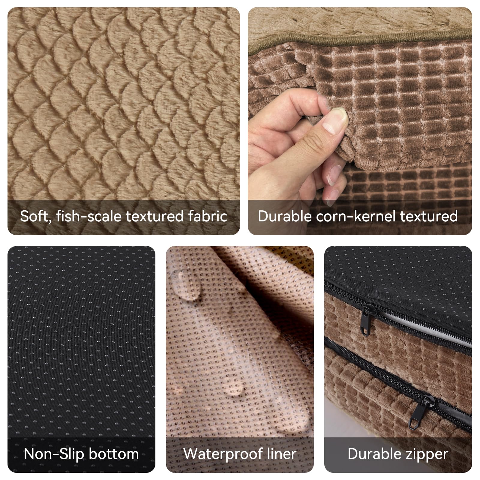 Joejoy Orthopedic Dog Bed For Medium Dogs, Egg-Crate Memory Foam Pet Bed With Bolster Sides, Waterproof Lining, Removable Washab