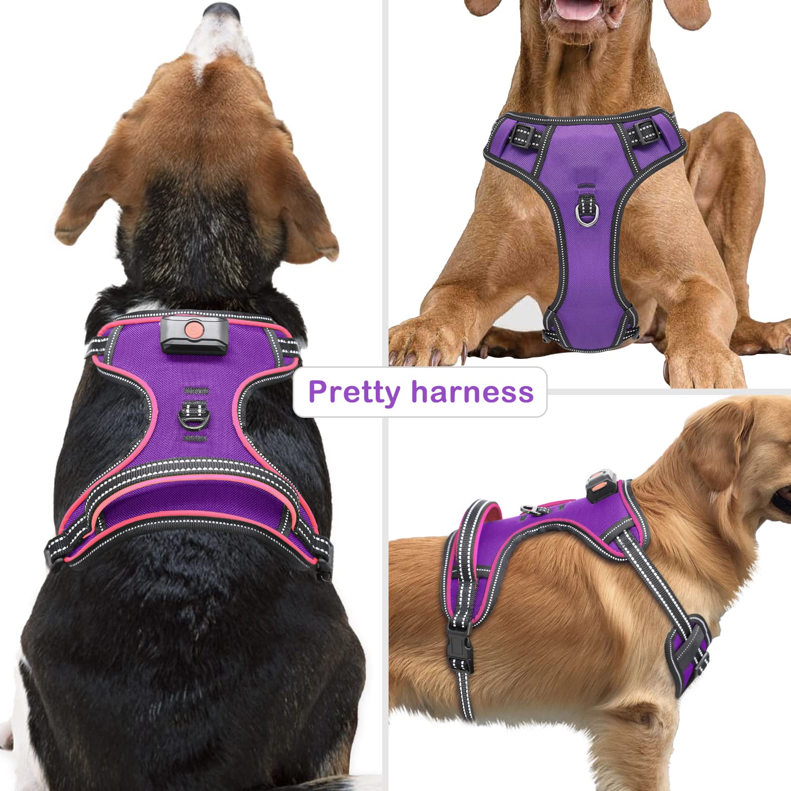 Light Up Dog Harness No Pull Led Dog Harness With Handle Vizbrite Rechargeable Lighted Dog Vest Harness For Small/Medium/Large/X