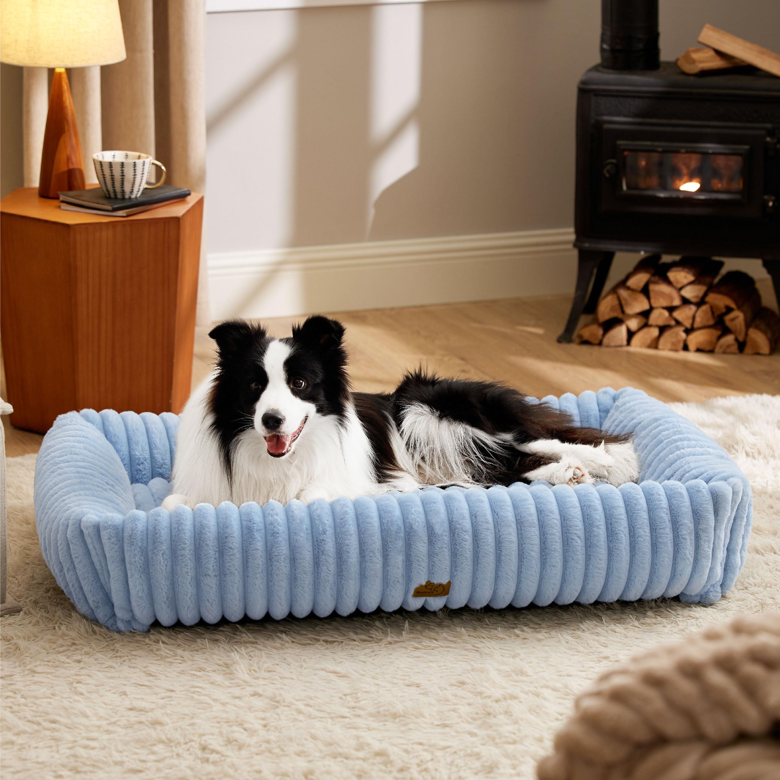 Bedsure Washable Dog Bed For Extra Large Dogs - Cute Furry Puppy Beds, Rectangle Orthopedic Xl Pet Beds With Removable Zipper Co