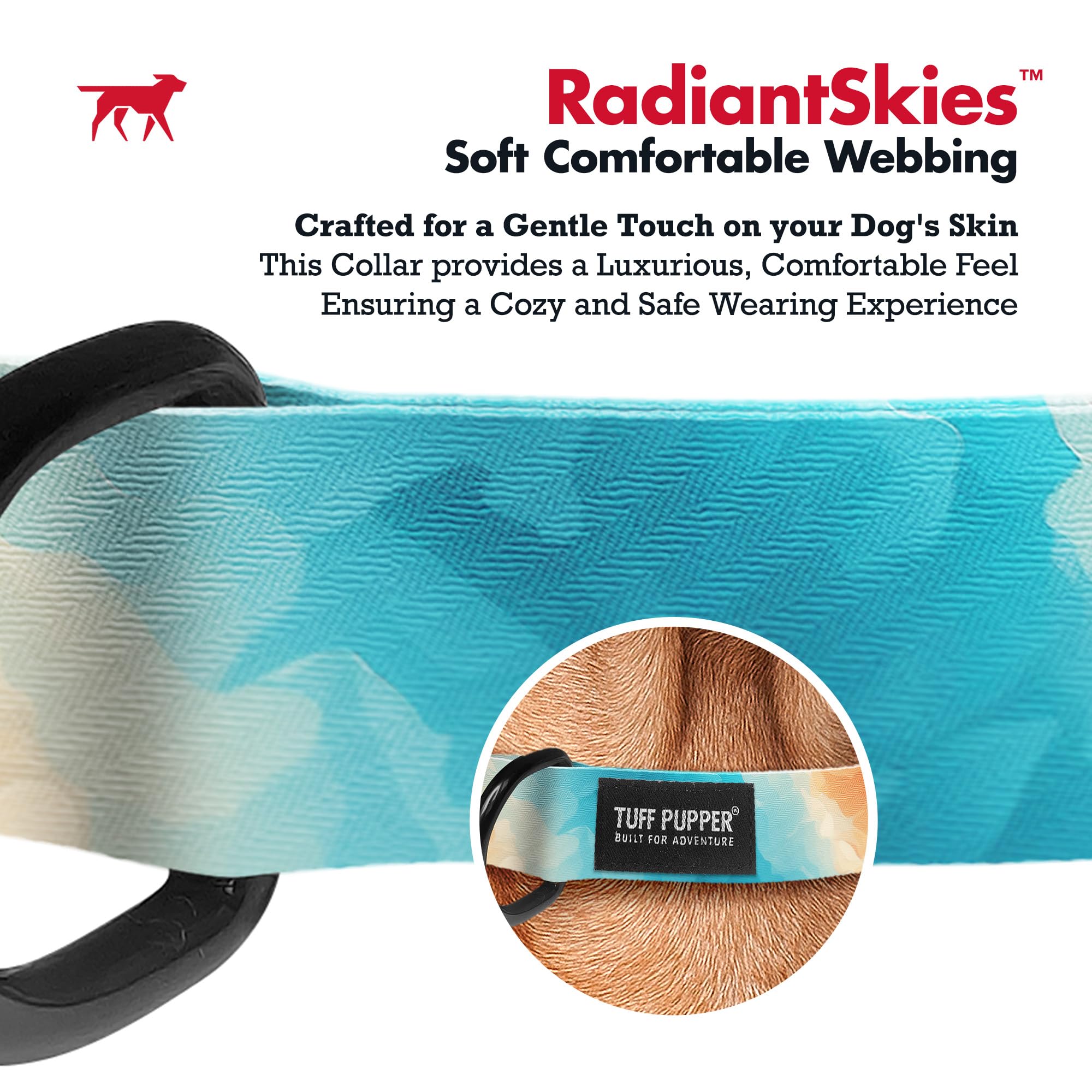 Tuff Pupper Premium Adjustable Dog Collar for Small Dogs, Stylish Pattern Collars Designed in USA, Quick Release Buckle, Radiant