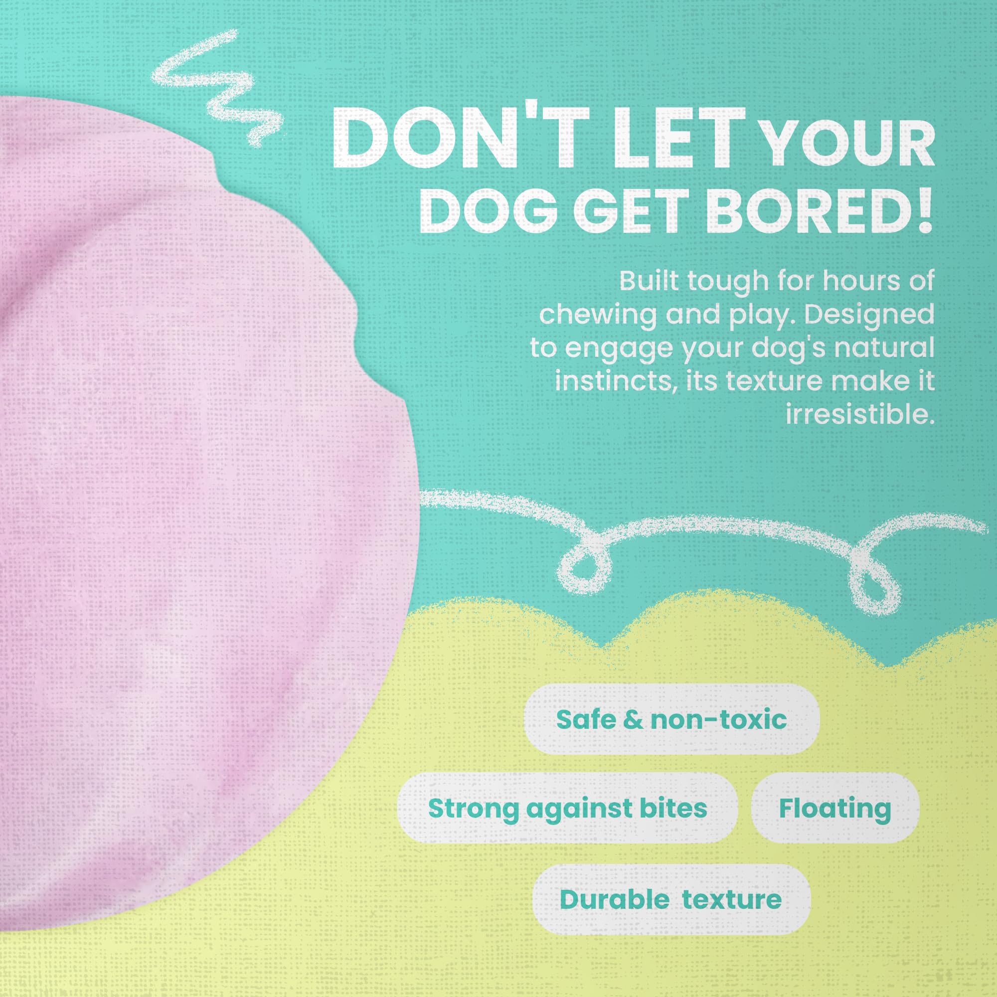 Snugarooz Sky Bounce Ball For Puppies – Pink - 3 Inch Durable Rubber Ball - Ideal For Fetch And Playtime - Aids Dental Health - Eco Friendly