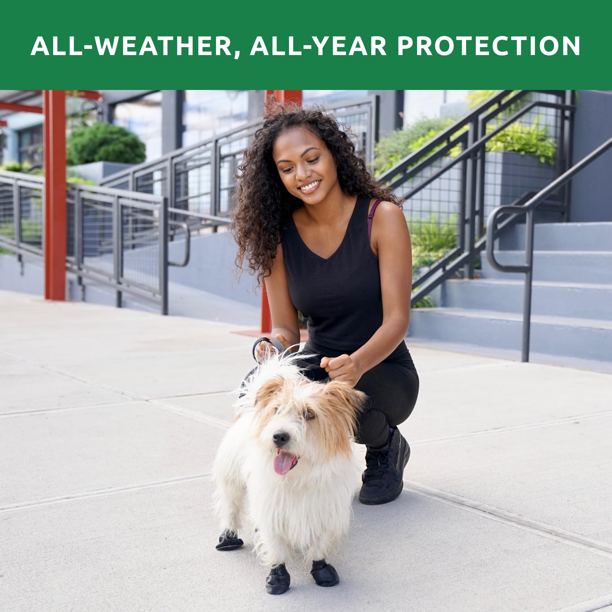 PawZ Rubber Dog Boots for Paws up to 1'', 24 Total (2 Packs of 12) - All-Weather Dog Booties for Hot Pavement, Snow, Mud, and Ra