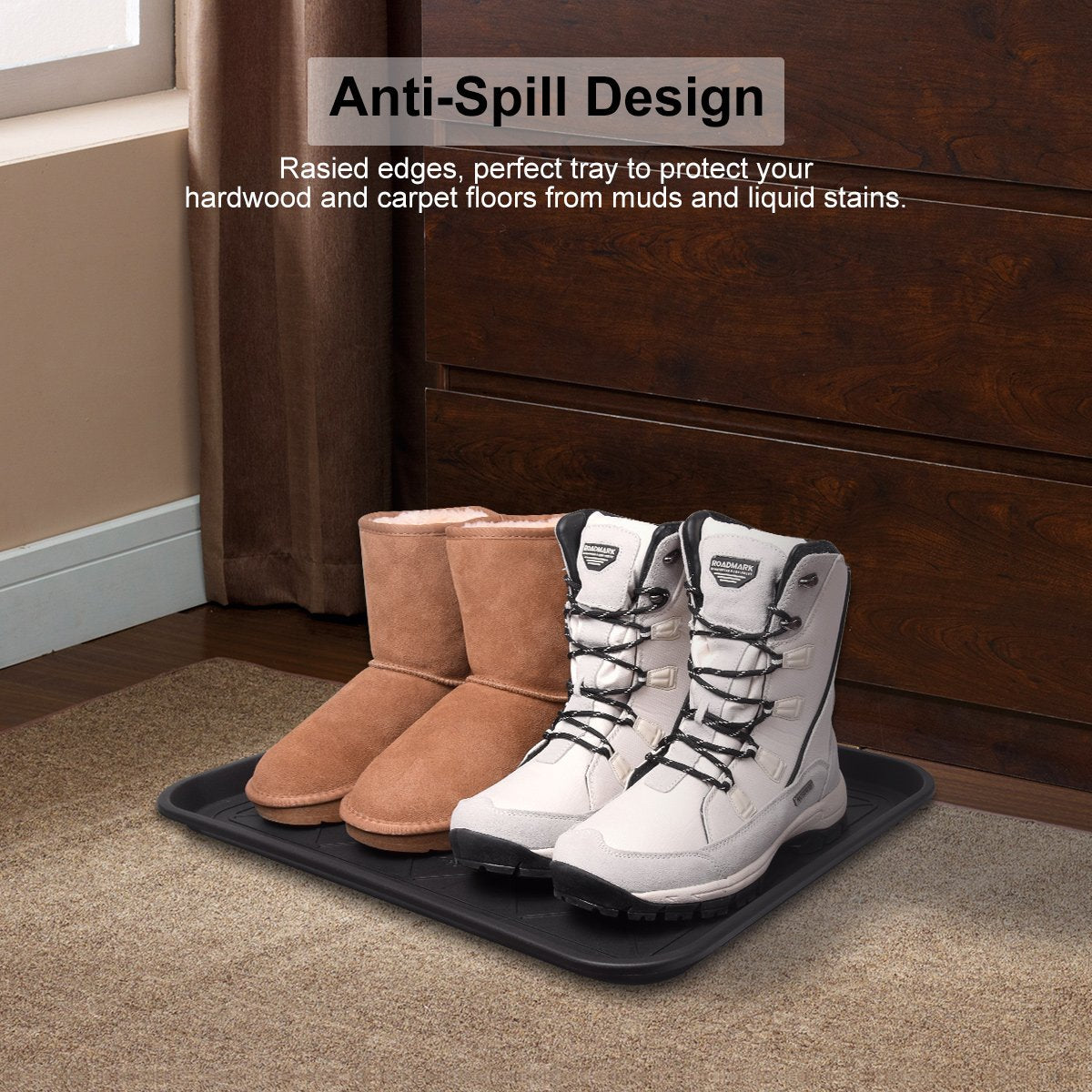 Home-Man Multi-Purpose Boot Tray Mat,Dog Bowl Tray,Waterproof For Indoor And Outdoor Floor Protection