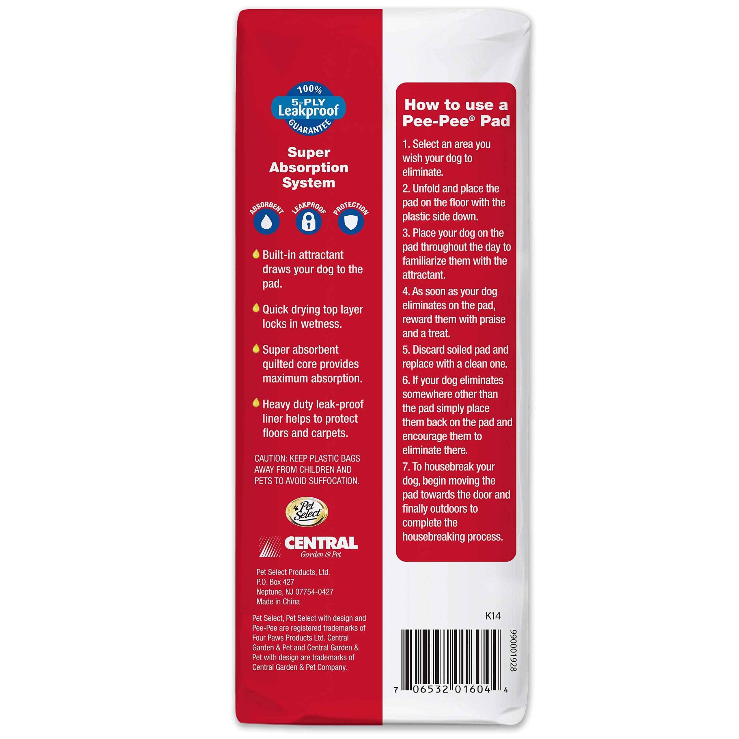 Four Paws Pet Select Pee Pee Pads For Dogs And Puppies 14 Count Standard 22'' X 23''