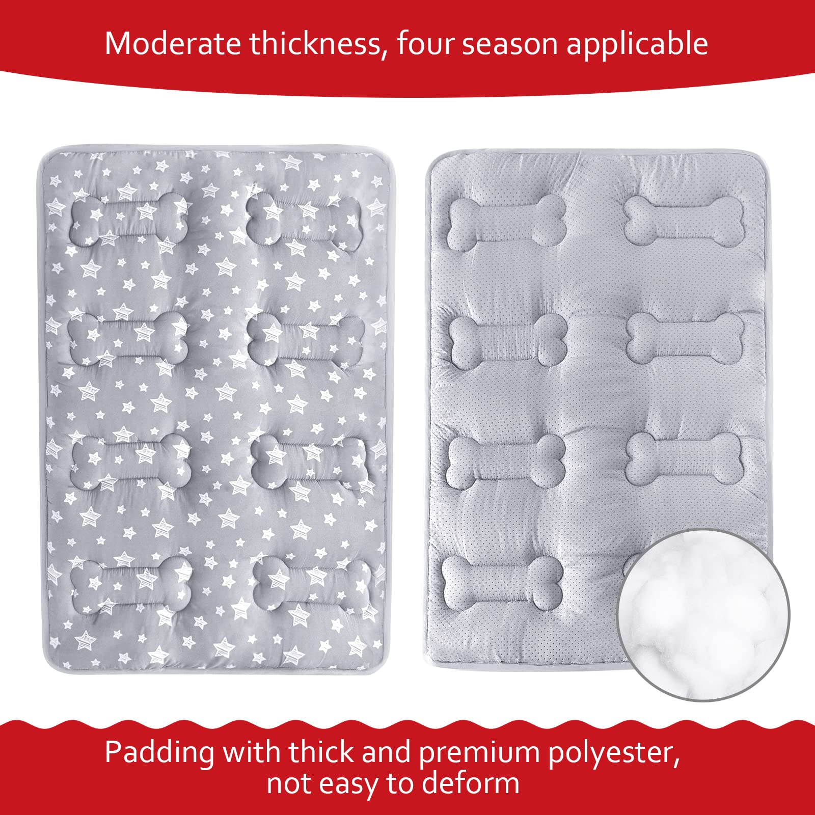 Dog Crate Mat (30'' X 19''), Soft Dog Bed Mat With Cute Prints, Personalized Dog Crate Pad, Anti-Slip Bottom, Machine Washable K