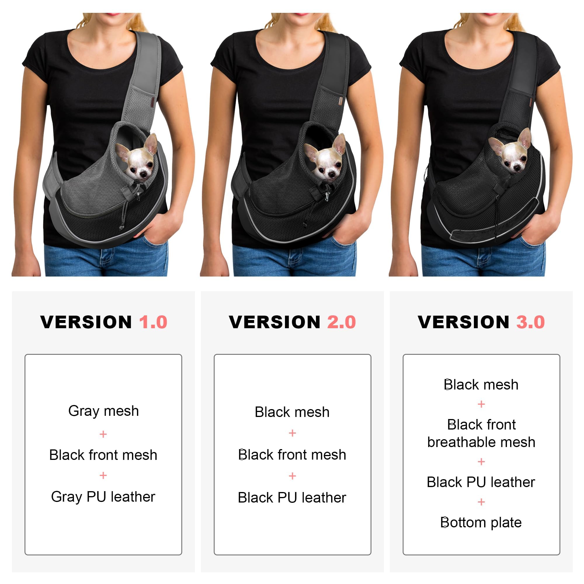 Yudodo Pet Dog Sling Carrier Breathable Mesh Travel Safe Sling Bag Carrier For Dogs Cats