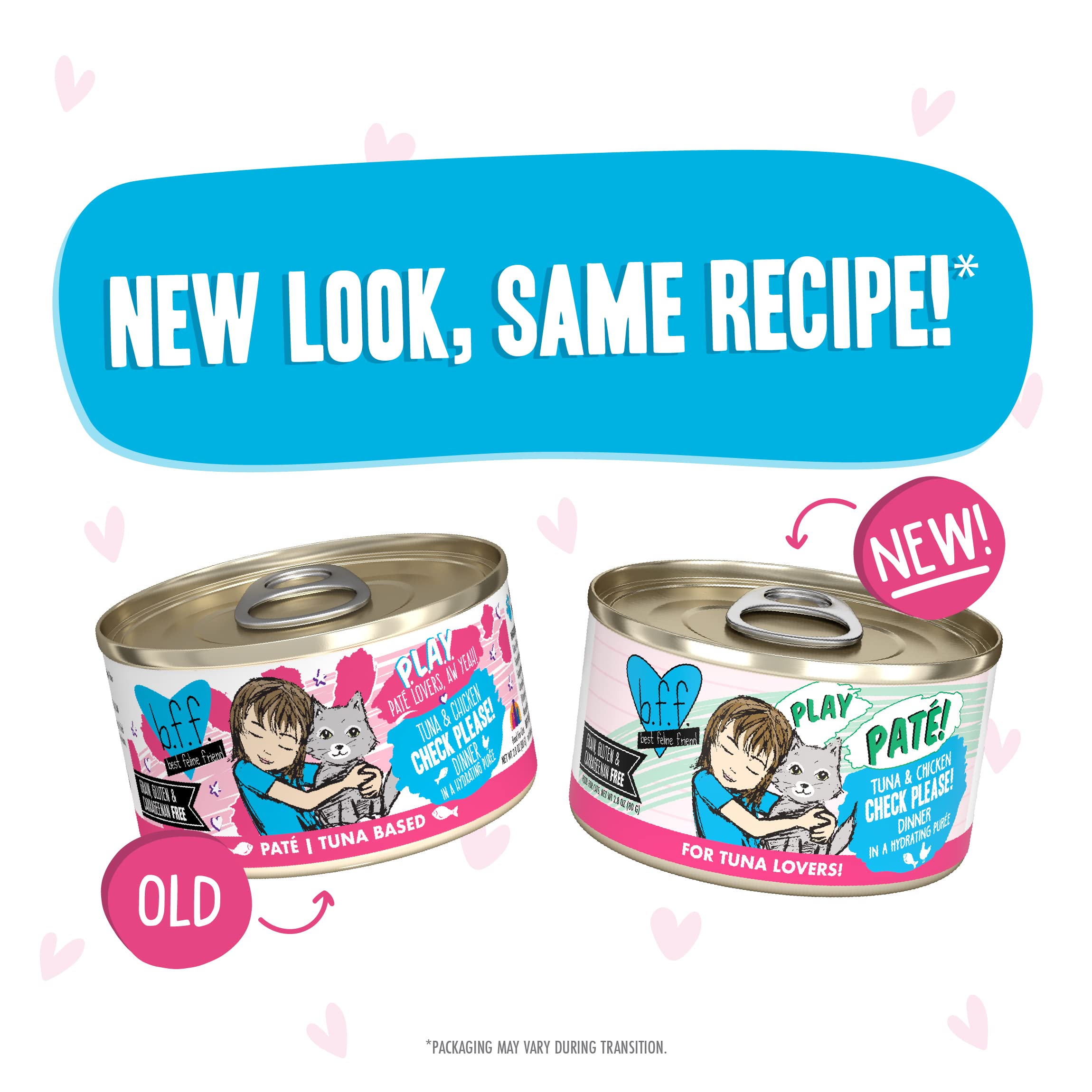 B.F.F. Play - Best Feline Friend Pat   Lovers, Aw Yeah!, Tuna & Chicken Check Please! with Tuna & Chicken, 2.8oz Can (Pack of 12