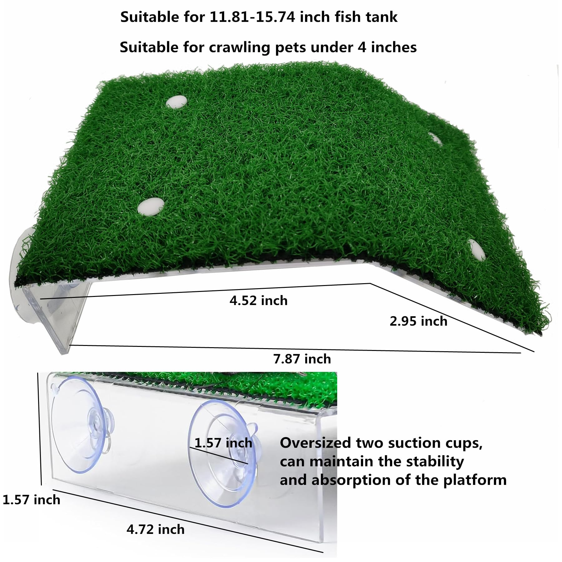 Lawn Turtle Basking Platform, Turtle Resting Basking Platform, Tortoise Ramp Climbing Reptile Ladder Resting Terrace Aquarium Floating Décor For Frog Terrapin Amphibian Habitat Hideouts (Medium)