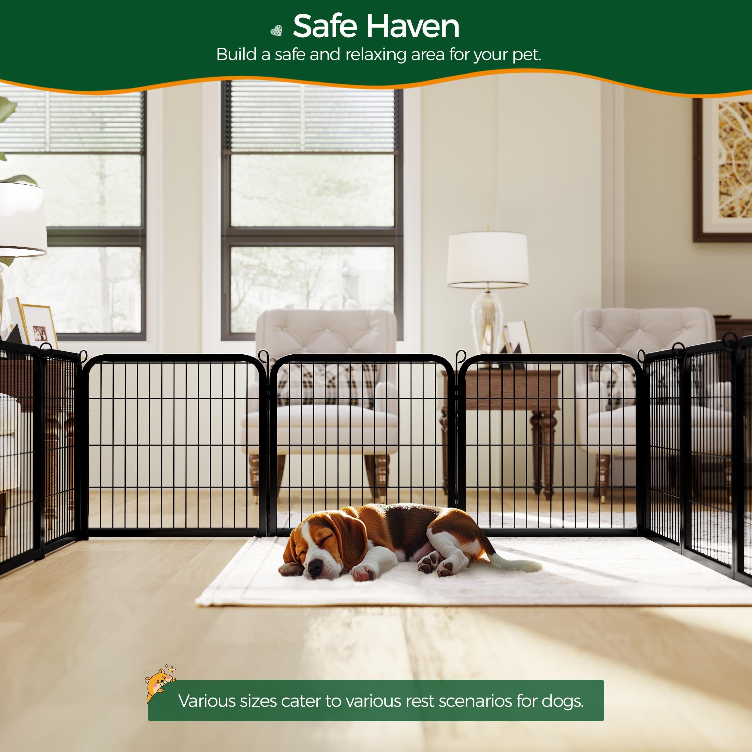 Yaheetech Dog Playpen Outdoor, 24 inch 16 Panels Dog Pen Indoor Heavy Duty Puppy Exercise Pen Metal Pet Fence for RV Camping/Yar