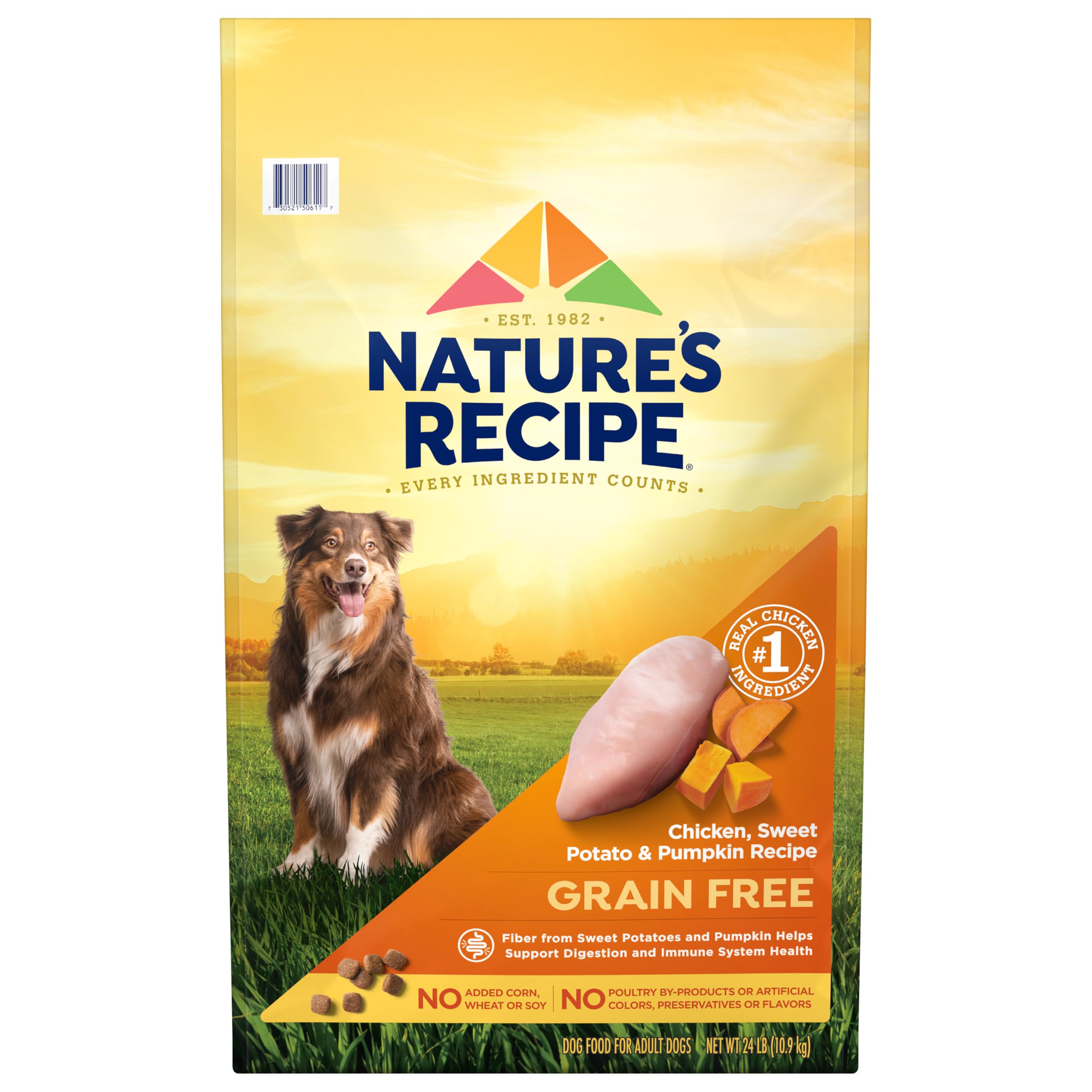 Natures Recipe Grain Free Chicken, Sweet Potato & Pumpkin Recipe Dry Dog Food, 24 lb. Bag