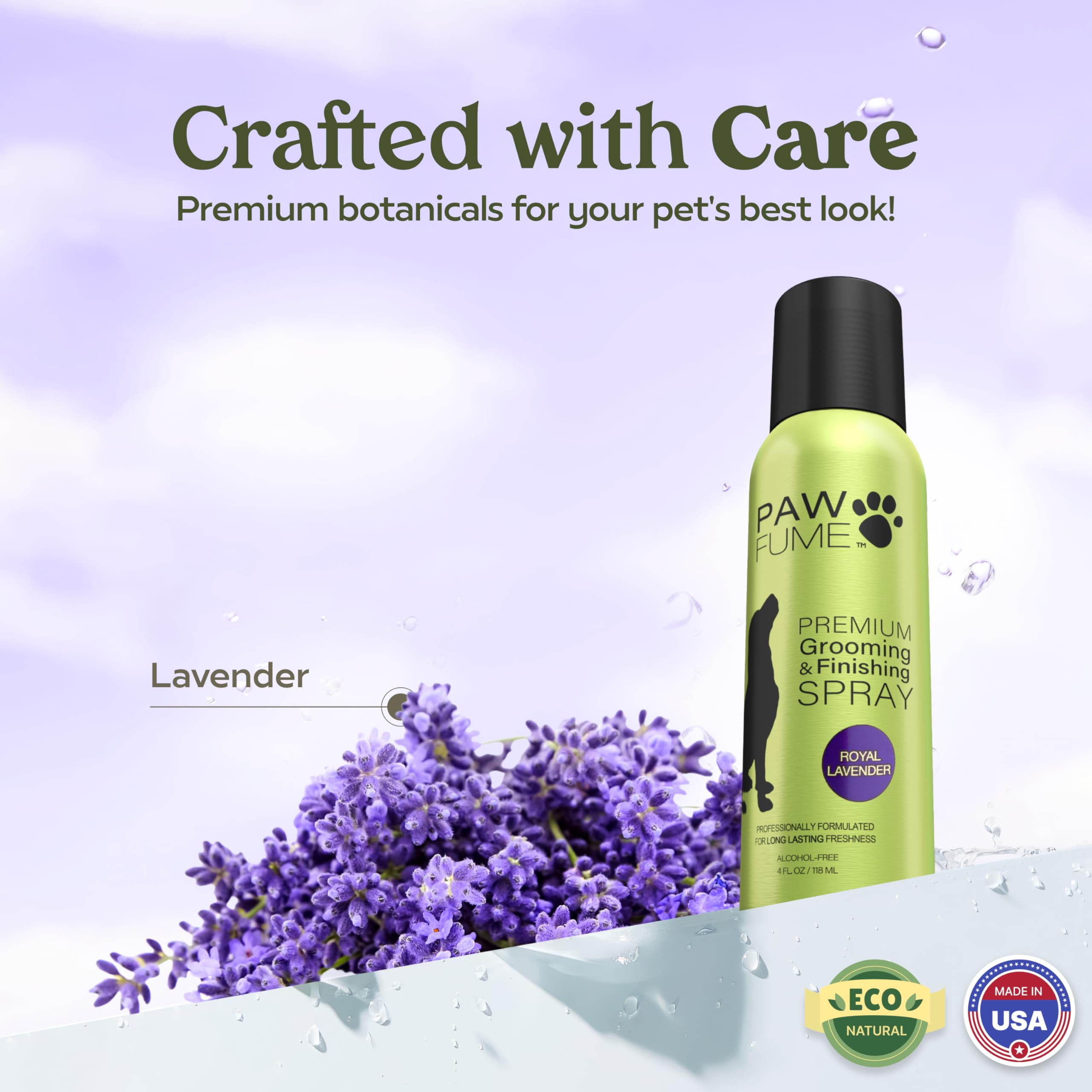 Pawfume Dog Detangler Grooming Spray, Royal Lavender, 2-Pack - Keeps Pups Fresh All Day - Hypoallergenic, Alcohol-Free, Detangli