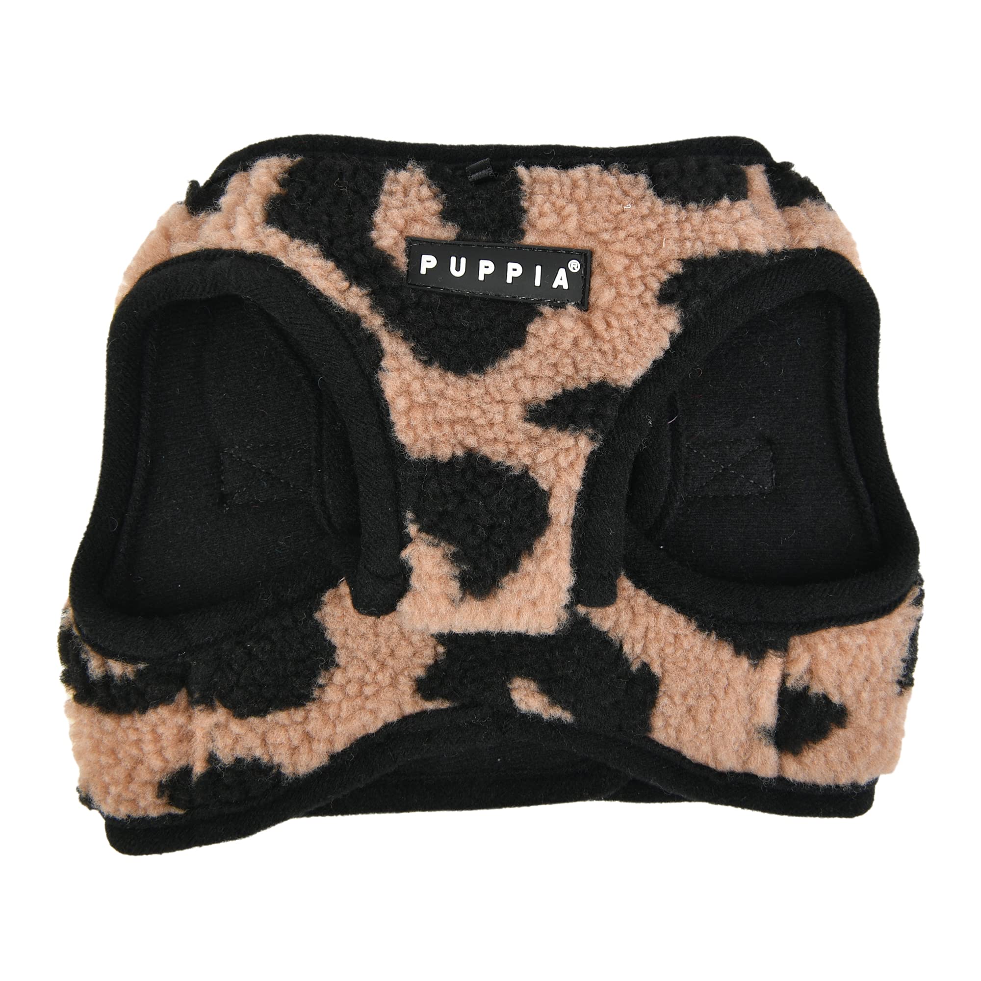 Puppia Serval Vest Dog Harness Step-In Warm Winter Leopard Pattern For Small And Medium Dog, Beige, Small