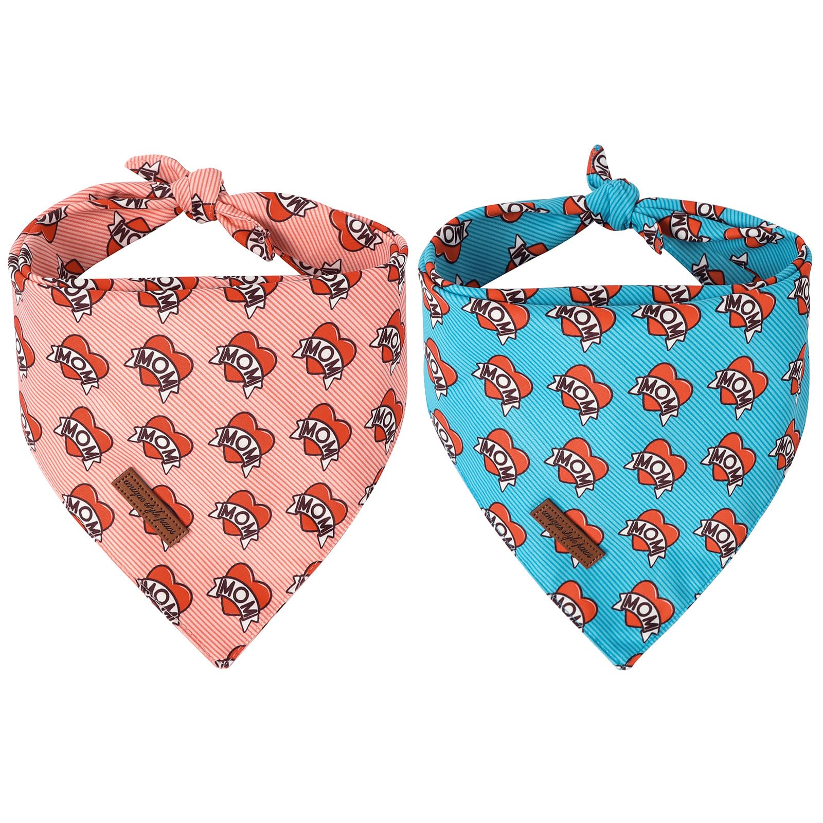 Unique Style Paws Dog Valentine'S Day Bandanas 2Pcs Washable Cotton Triangle Love Heart Dog Scarfs For Small Medium Large Dogs A