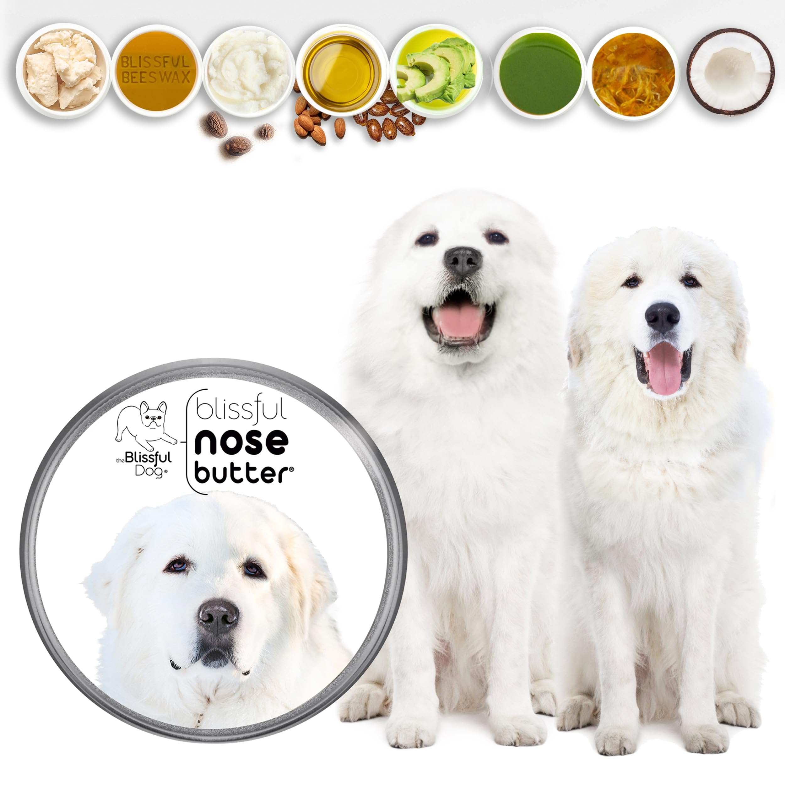 The Blissful Dog Great Pyrenees Unscented Nose Butter, 4-Ounce