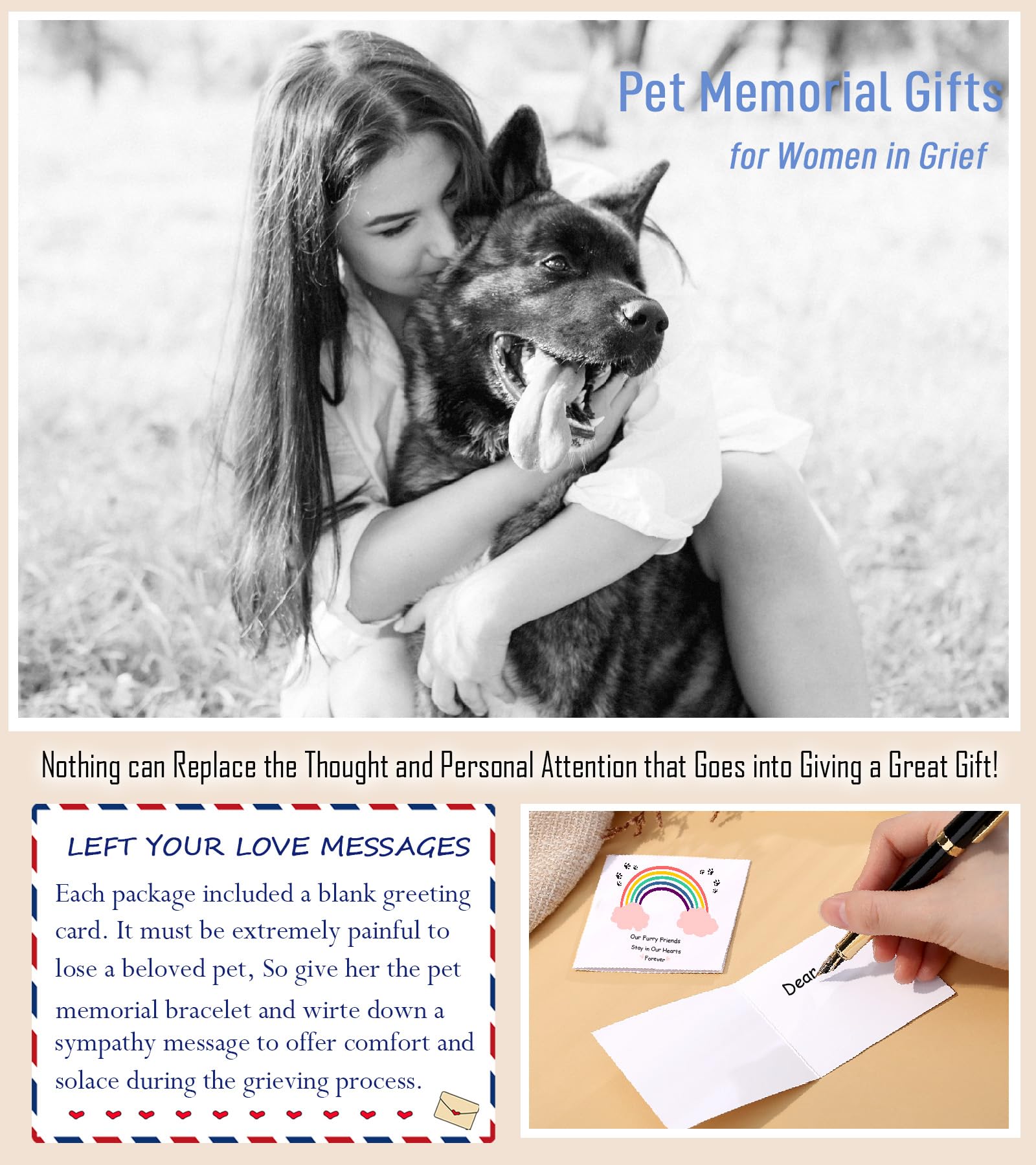 TONY & SANDY Dog Memorial Gifts for Loss of Dog, Pet Memorial Gifts for Dogs, Dog Passing Away Memorial Sympathy Rainbow Bridge