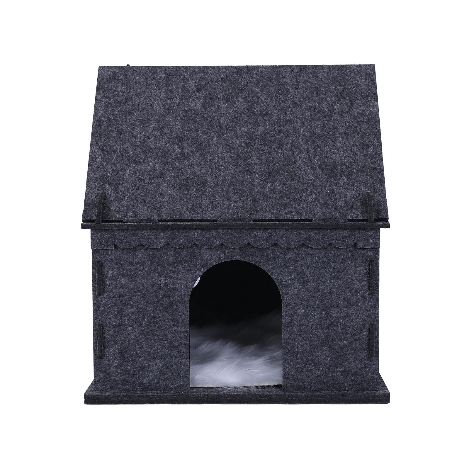 2-Storey Cat House For Indoor Cat Condos,Pet Cat Bed Hideaway Strong Castle For Multiple & Large Cats (2-Storey, 21.8''  21.8''