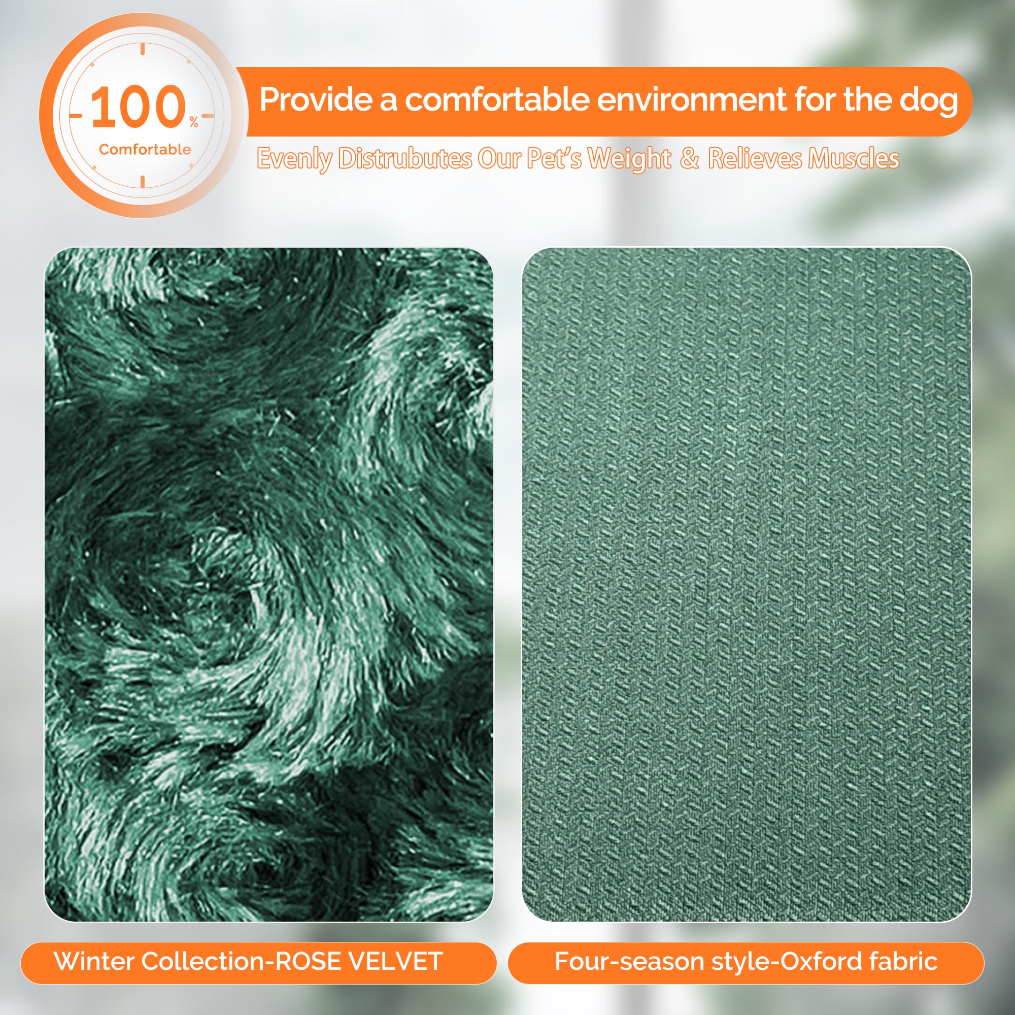 Dog Beds Crate Pad, Dog Bed Mat For Large Dogs Sleeping, Soft, Durable, Washable & Anti-Slip Crate Pads, Reversible Kennel Mat (