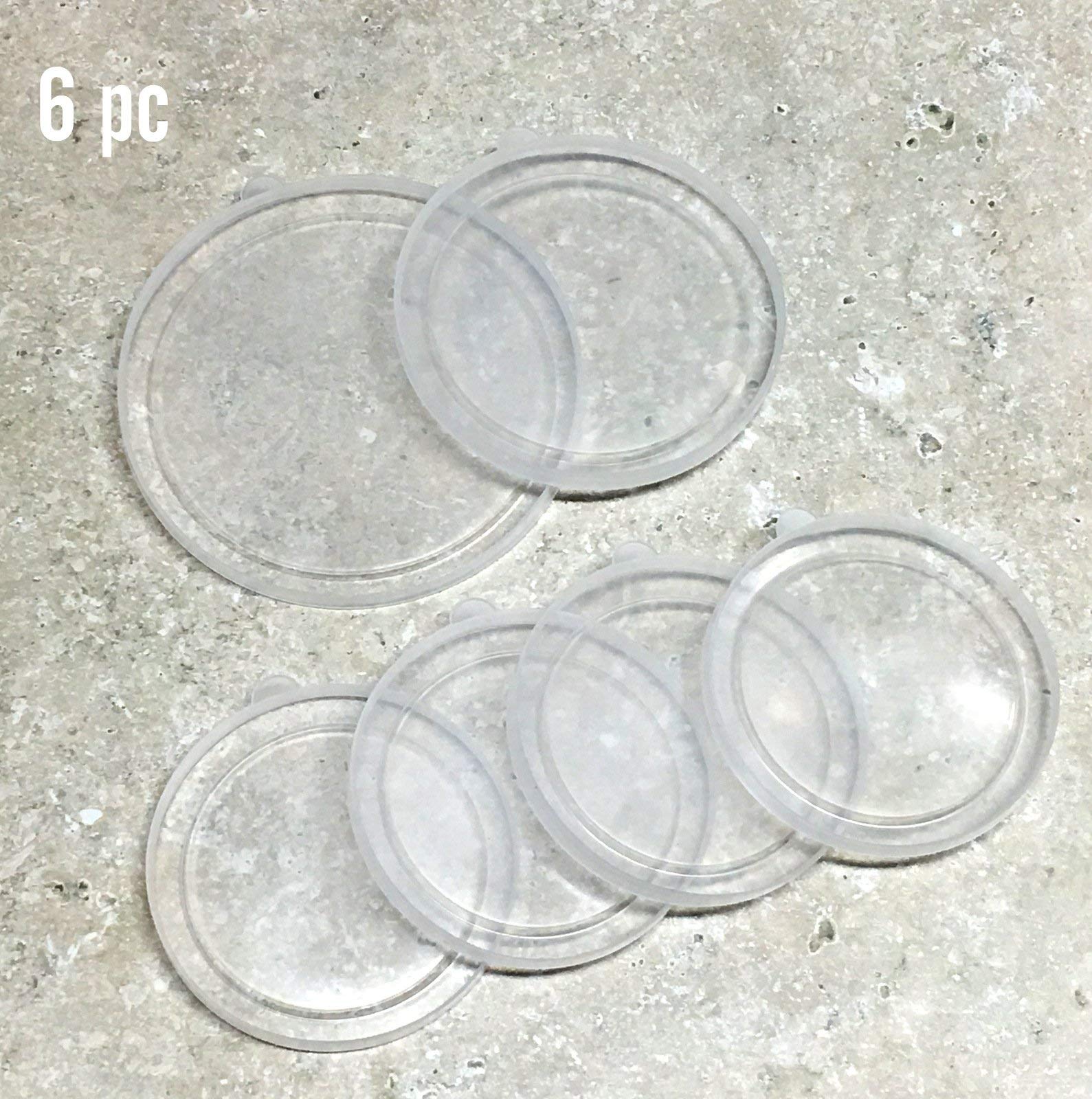 ALAZCO 6pc BPA-Free Can Covers - Large Medium & Small Plastic Tight Seal Lids For Canned Goods or Pet Dog Cat Food Saver Reusabl