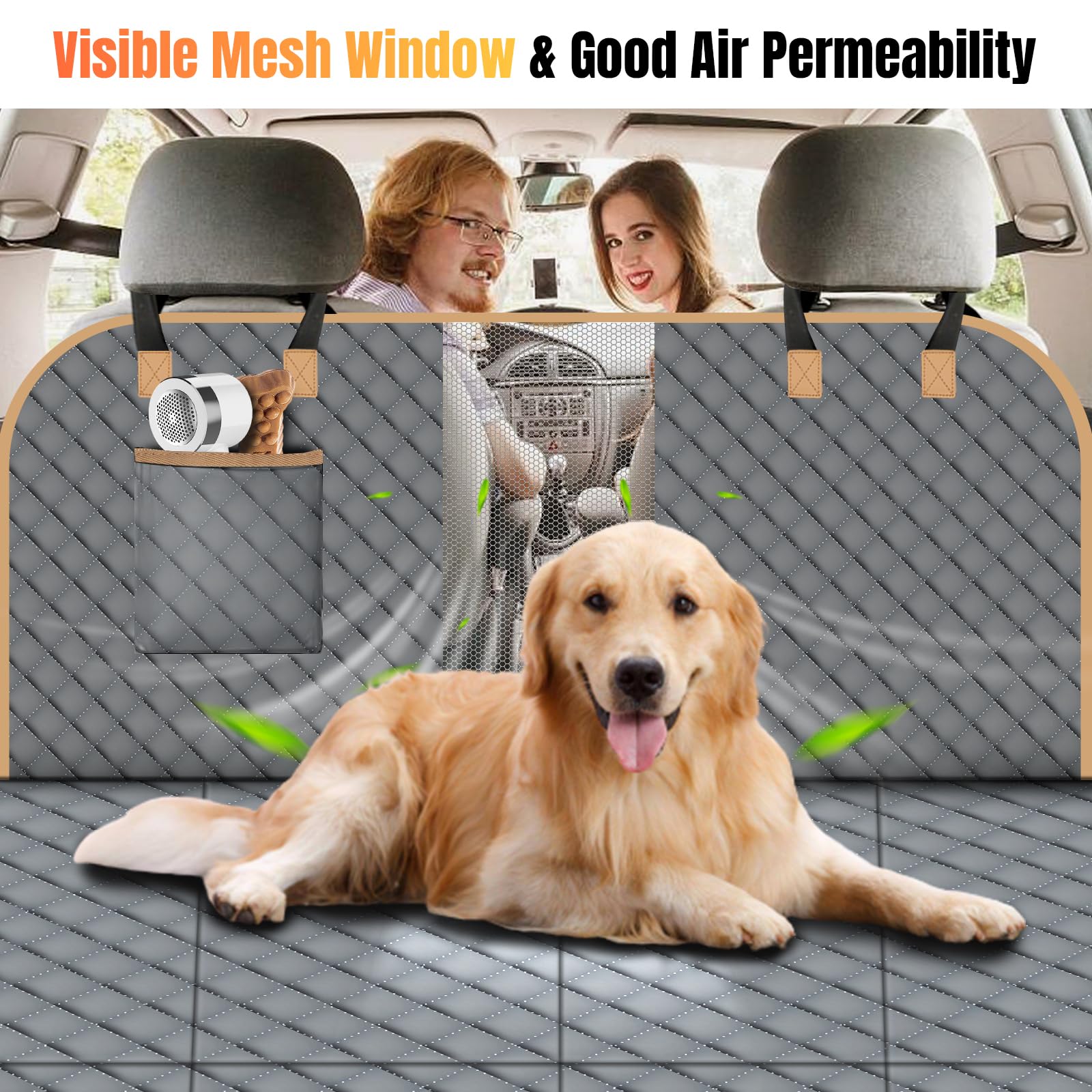 Lekespring Dog Car Seat Cover For Back Seat, Dog Car Bed Cover With Strong Hard Bottom, Back Seat Extender Hammock For Suv Truck