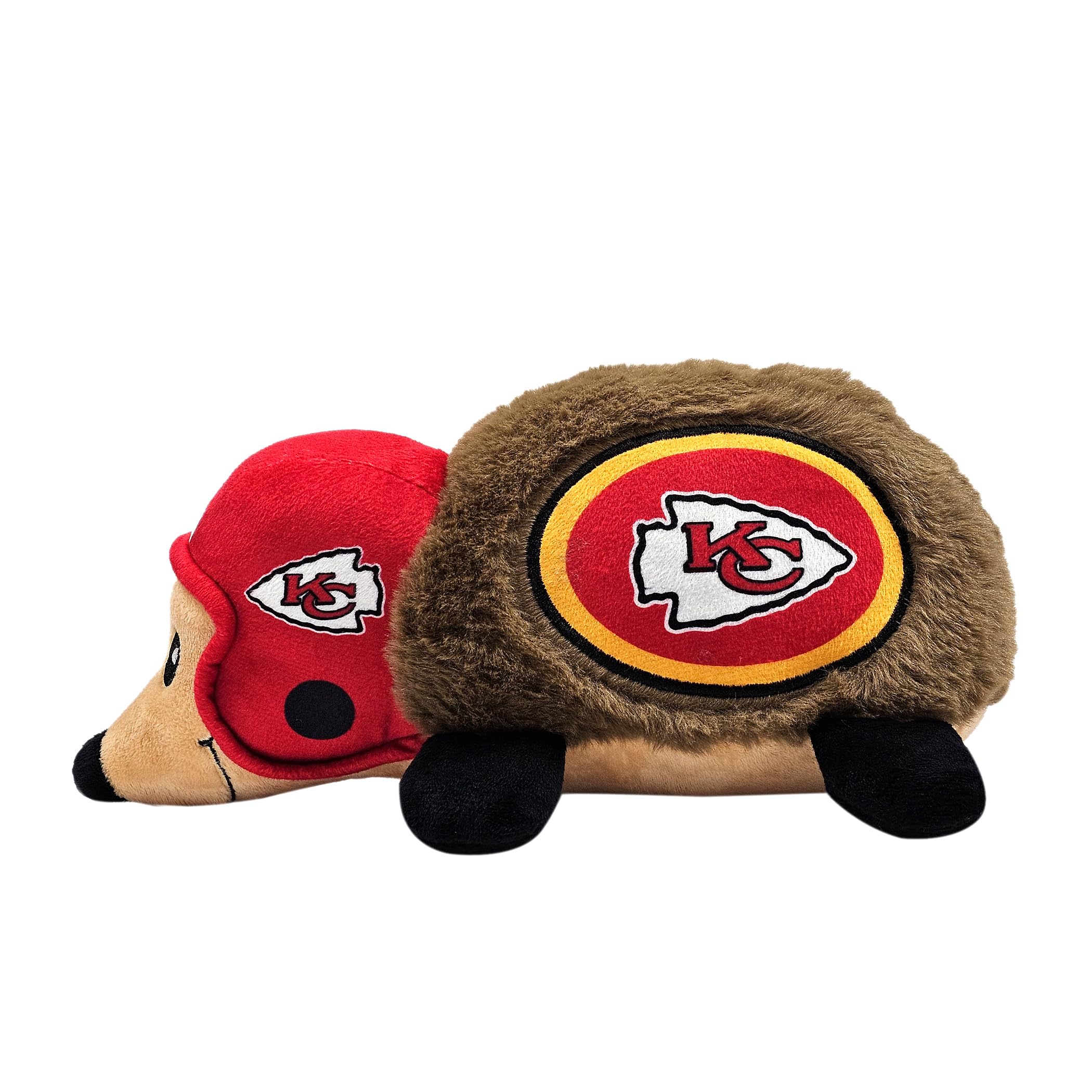 Nfl Kansas City Chiefs Plush Hedgehog Toy For Dogs & Cats, Cool Soft Pet Toy For Fun And Interactive Play, Dog Chew Toy With Squ