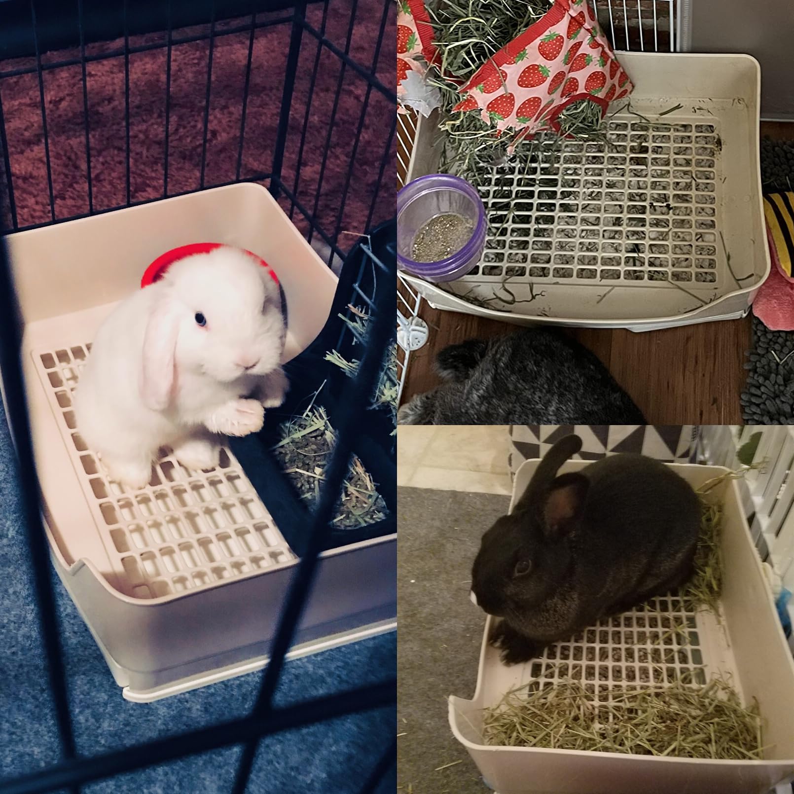 Tfwadmx Large Rabbit Litter Box Bunny Corner Toilet Potty Trainer With Drawer Bigger Pet Pan For Adult Guinea Pigs Chinchilla Ha