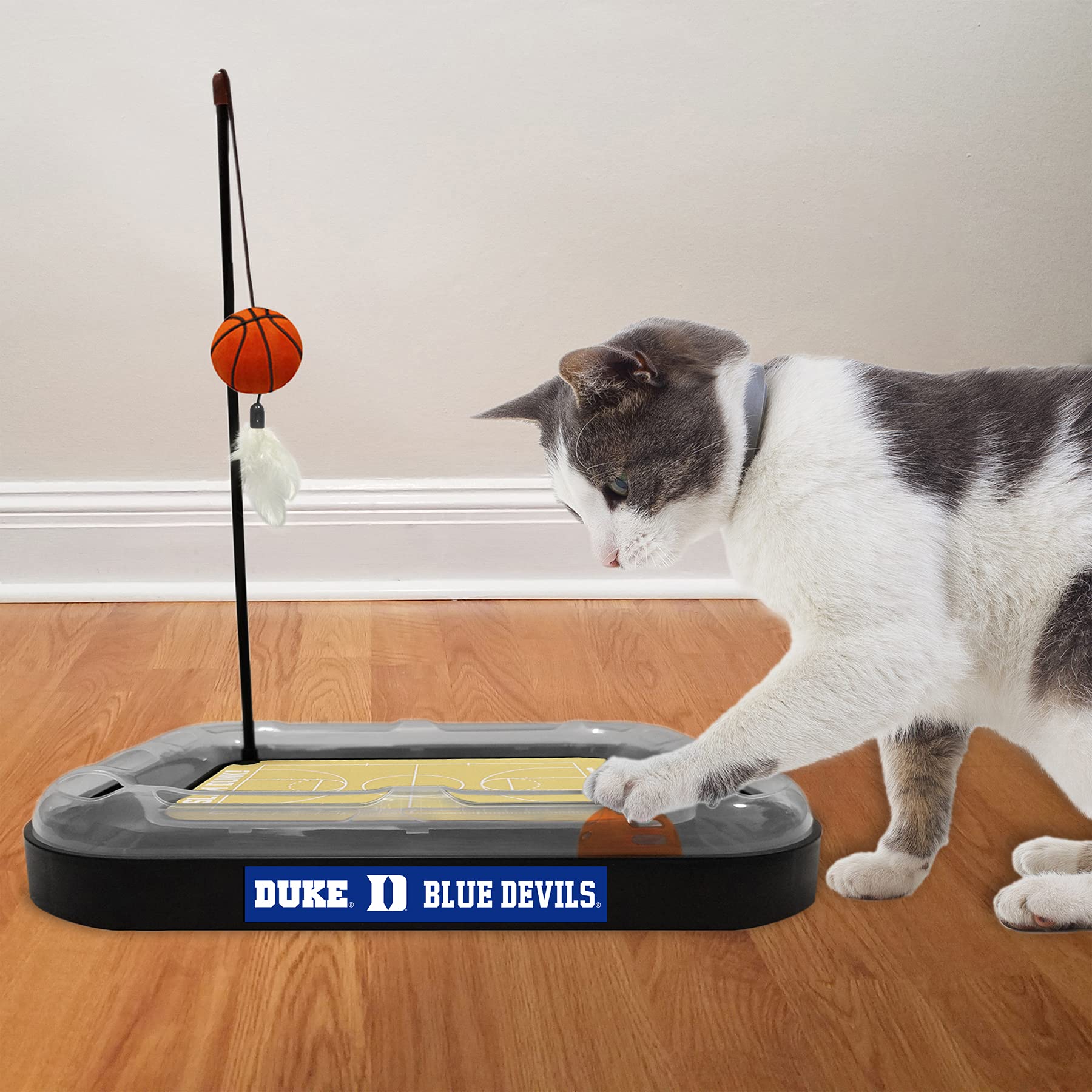 Cats Scratcher Ncaa Duke University Basketball Court Cat Scratcher Toy With Catnip Filled Plush Basketball Toy & Feather Cat Toy