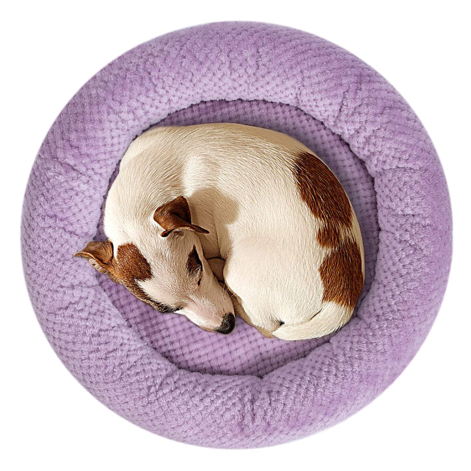 Wonder Miracle Fuzzy Deluxe Pet Beds, Super Plush Dog Or Cat Beds Ideal For Dog Crates, Machine Wash & Dryer Friendly (24' X 24', Lavender)