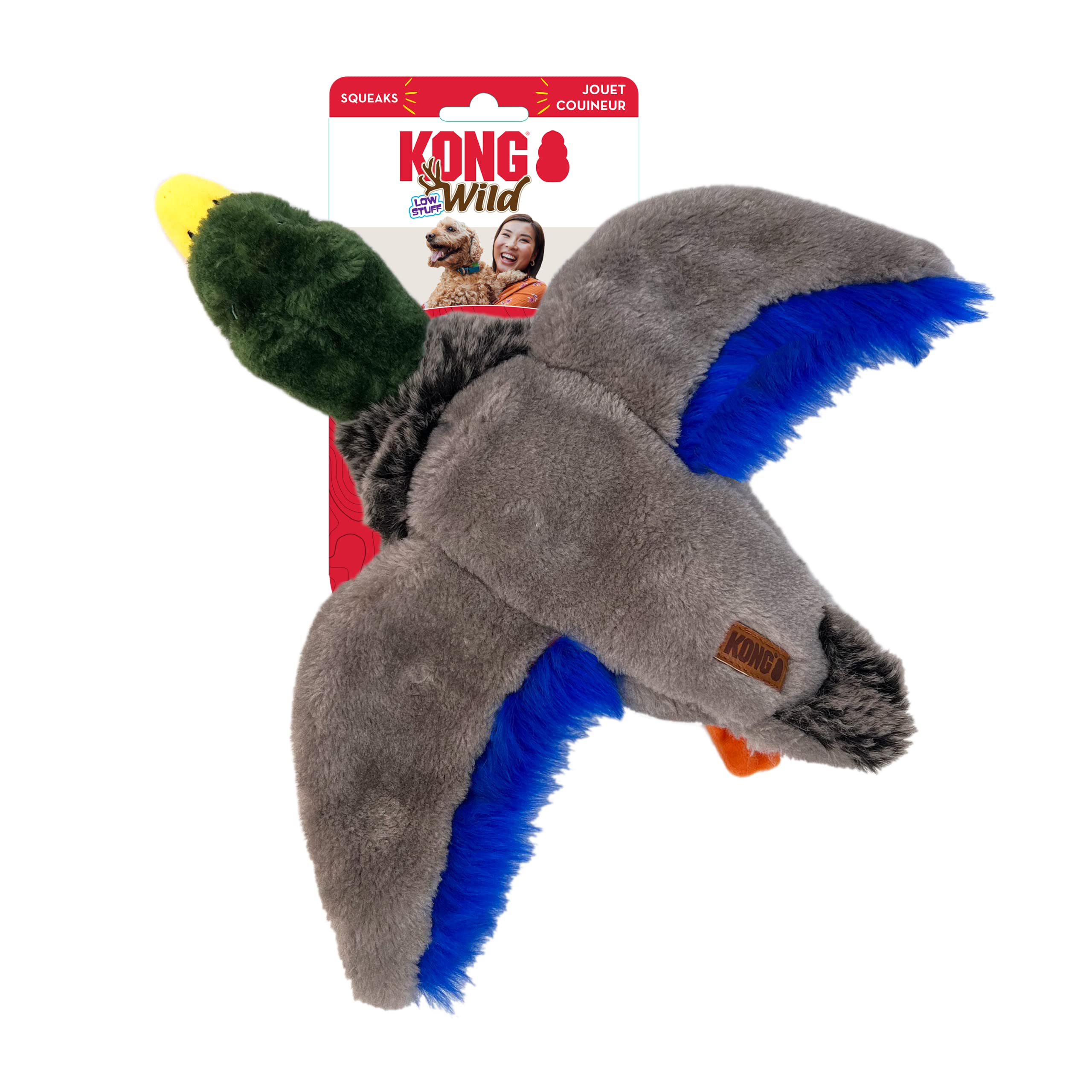 Kong Wild Low Stuff Creatures With Minimal Stuffing For Dogs (Mallard)