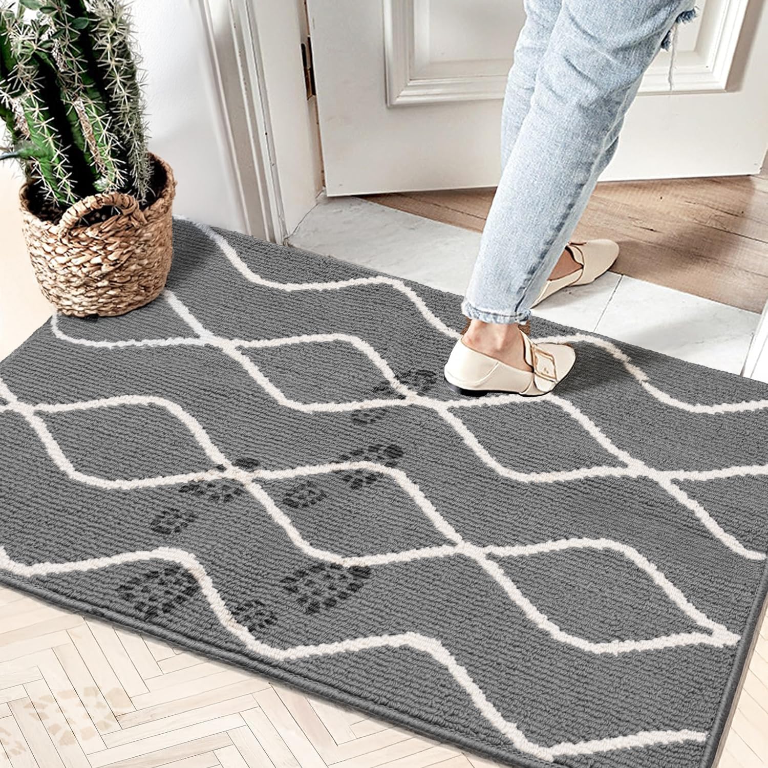 LWYYQB Mud Mats for Dogs Large, Dirt Trapper Mud Mats for Dogs Indoor Entrance for Food and Water Non-Slip Dog Bed Machine Washa