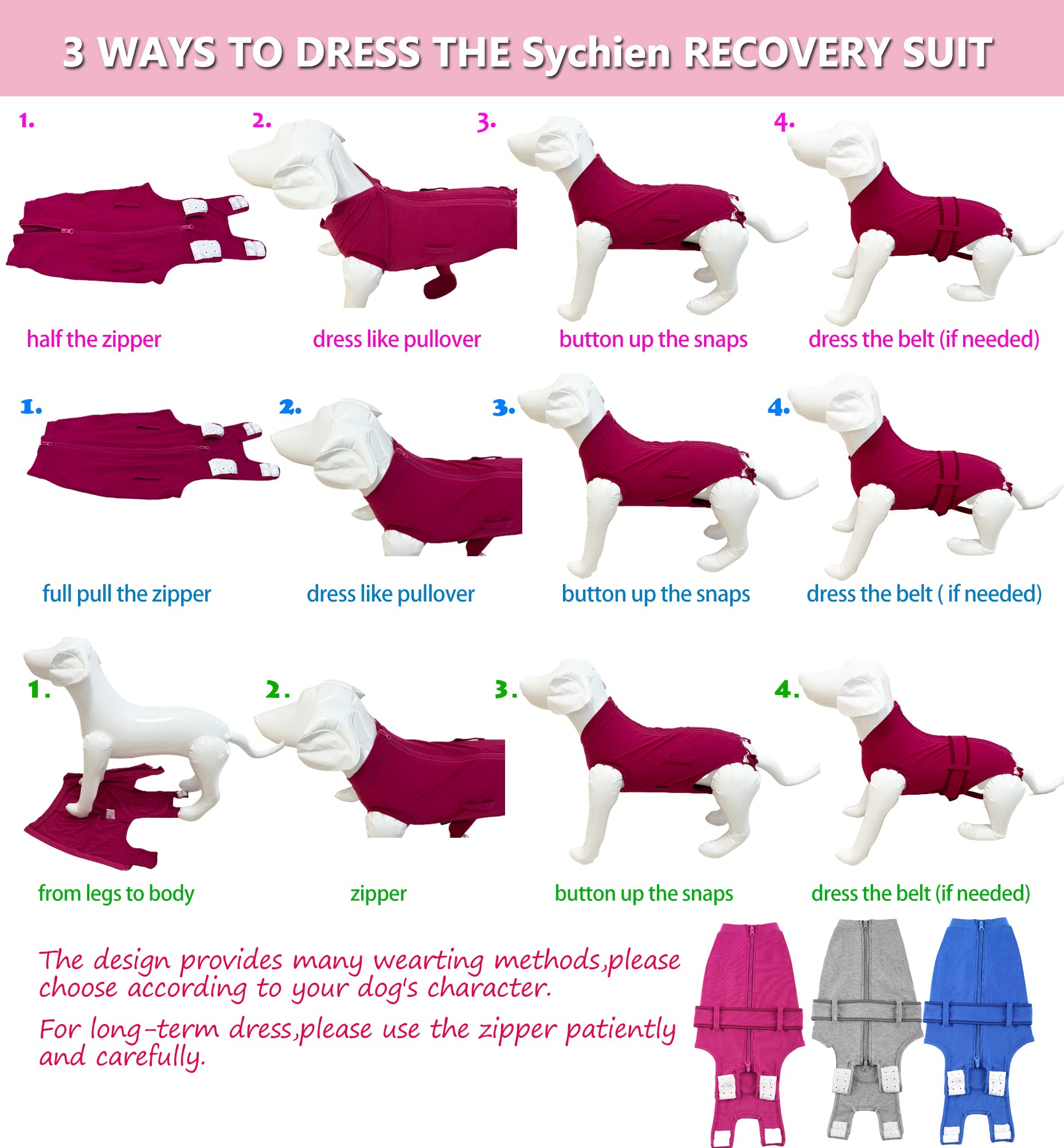 Sychien Dog Recovery Suit,Combed Cotton Male Neuter Female Spay Surgery Recovery Large Suit,Full-Body Protection Surgical Shirt,