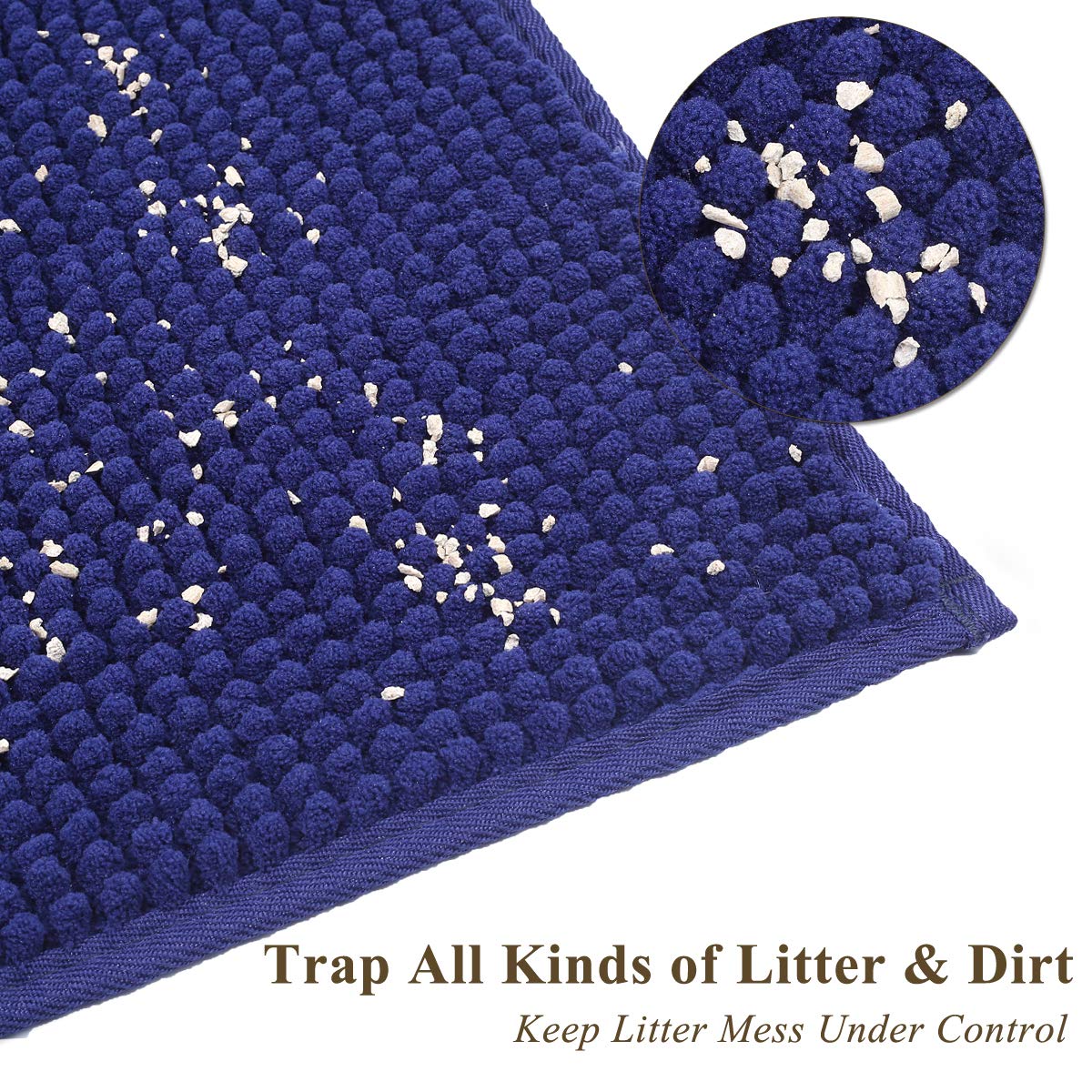 Vivaglory Super Soft Microfiber Cat Litter Mat, 31'× 20' Large Cat Mat For Under Litter Box With Waterproof Back, Machine Washable, Brown