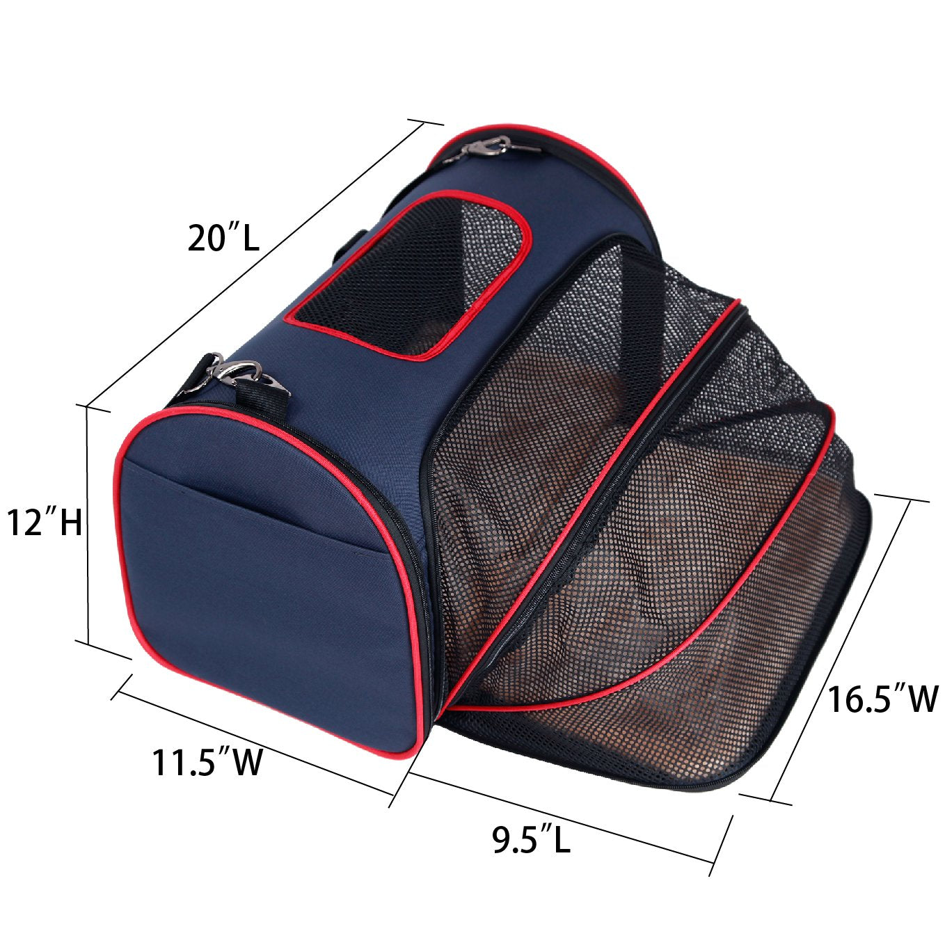 Petsfit Expandable Pet Carrier For Cats, Soft Sided Dog Carrier For Small Dog, Protect Pet Privay, Lightweight And Portable, Blu