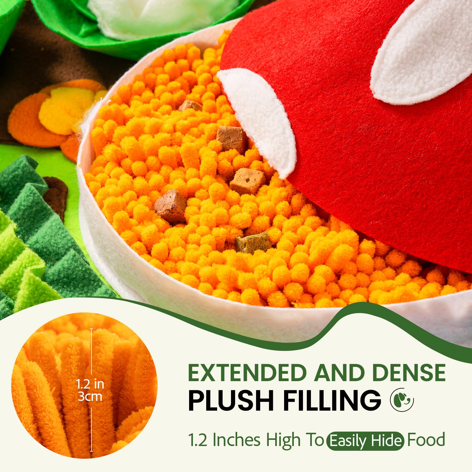 Mewoo Snuffle Mat For Small Dogs, 16 X 16 Sniff Mat Slow Feeding Mat With Squeaky For Cats Or Rbbits, Dog Snuffle Enrichment P