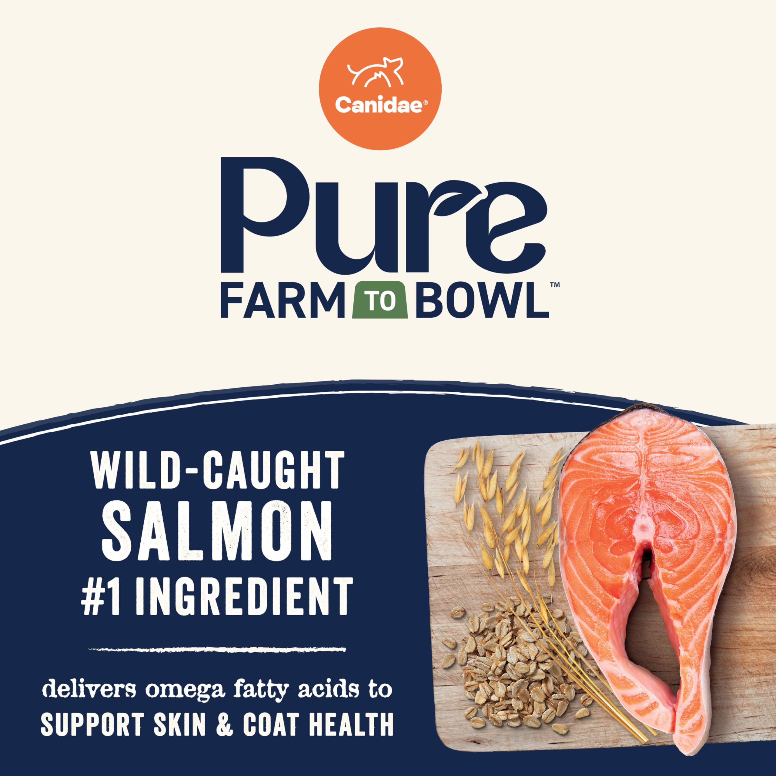 CANIDAE Pure Dry Puppy Food with Wholesome Grains, Real Salmon & Oatmeal, 4 lbs.