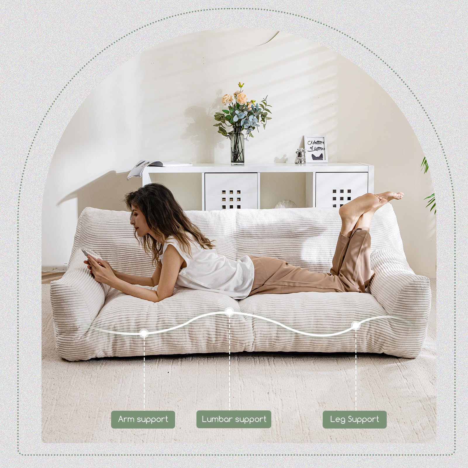 Higogogo Large Human Dog Bed, Giant Dog Sofa Bed, Big Comfy Floor Sofa Couch For Pet Families With Foam Chunk Supportive Mat, Xx