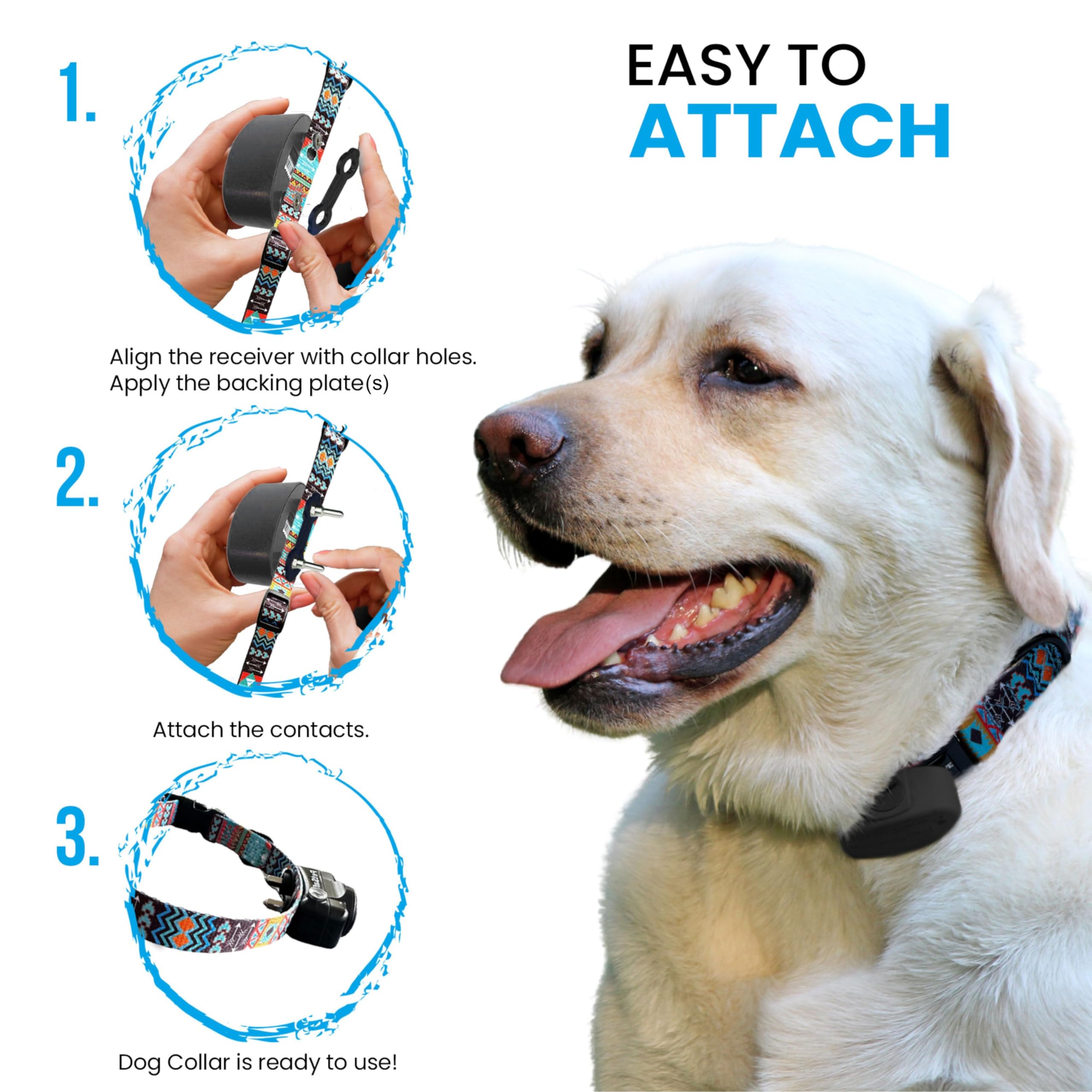 E Collar Replacement Strap - Shock, Fence & Invisible Fence Compatible, Fits Most PetSafe Collars (Large, Black Flower)