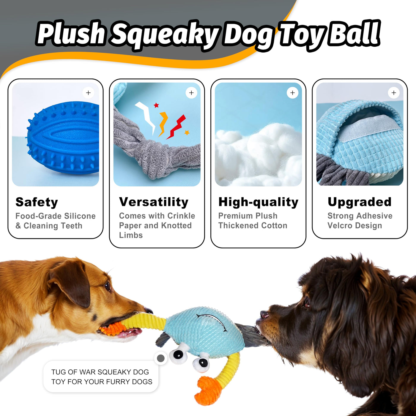 Interactive Chew Toy For Large Dogs Fida 3-in-1 Squeaky Dog Toys For  Aggressive Chewers - Tearable Layers With Hidden Ball For Large Dogs Dog  Toys For Aggressive Dogs